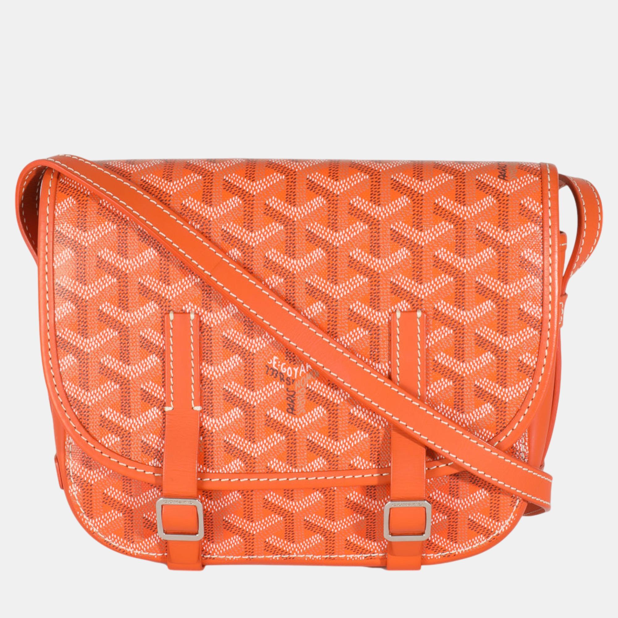 

Goyard Orange Goyardine Canvas Belvedere II PM