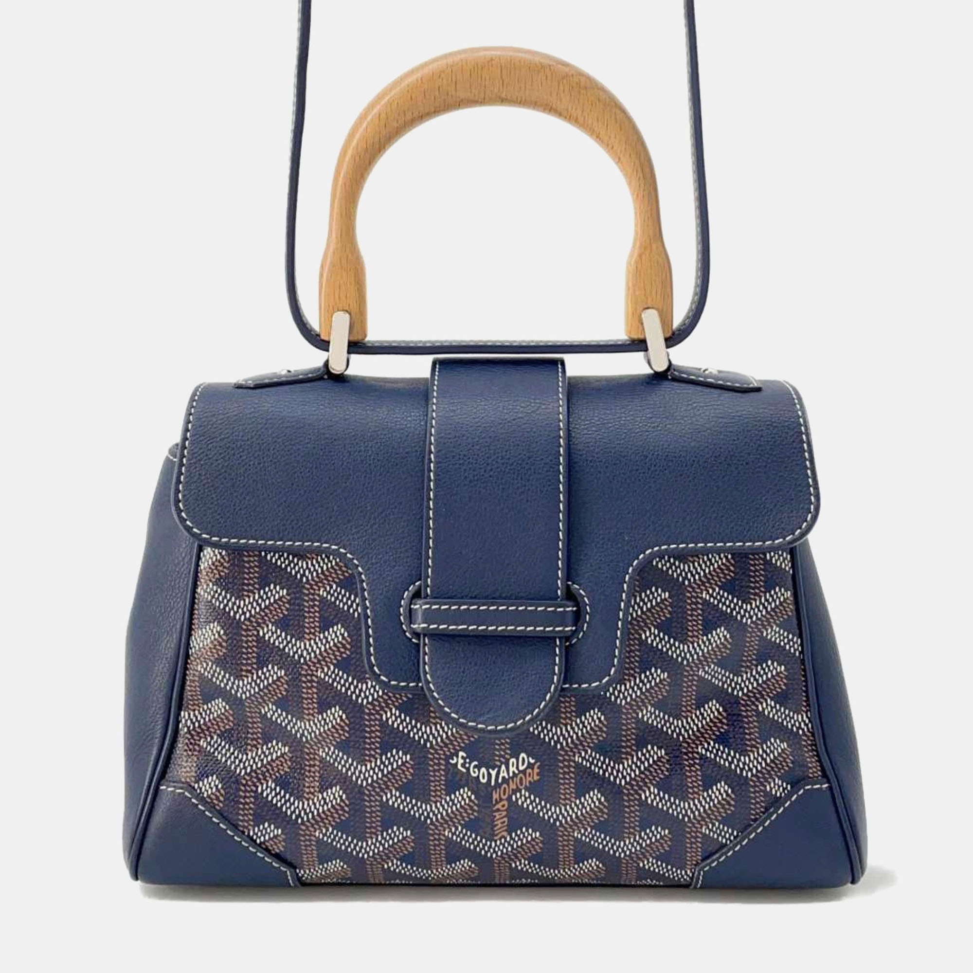 

Goyard Blue/Navy Leather Saigon Handbag, Navy blue