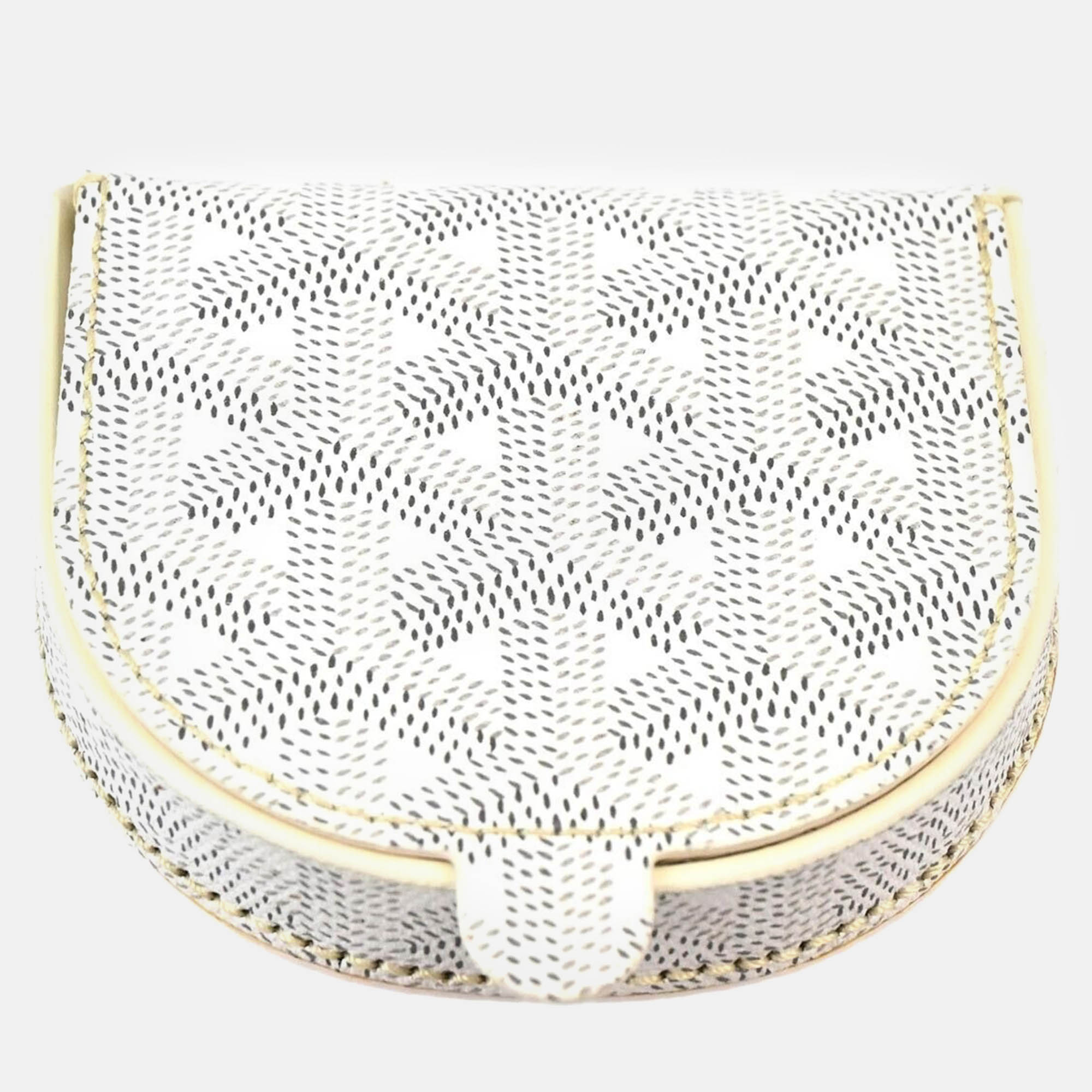 

Goyard White Leather/PVC Raspail Coin Case Wallet