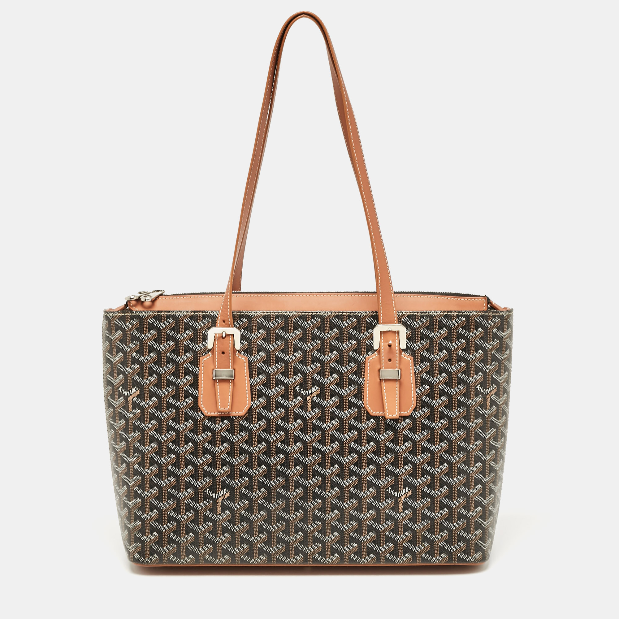 

Goyard Brown Goyardine Coated Canvas and Leather Okinawa PM Tote