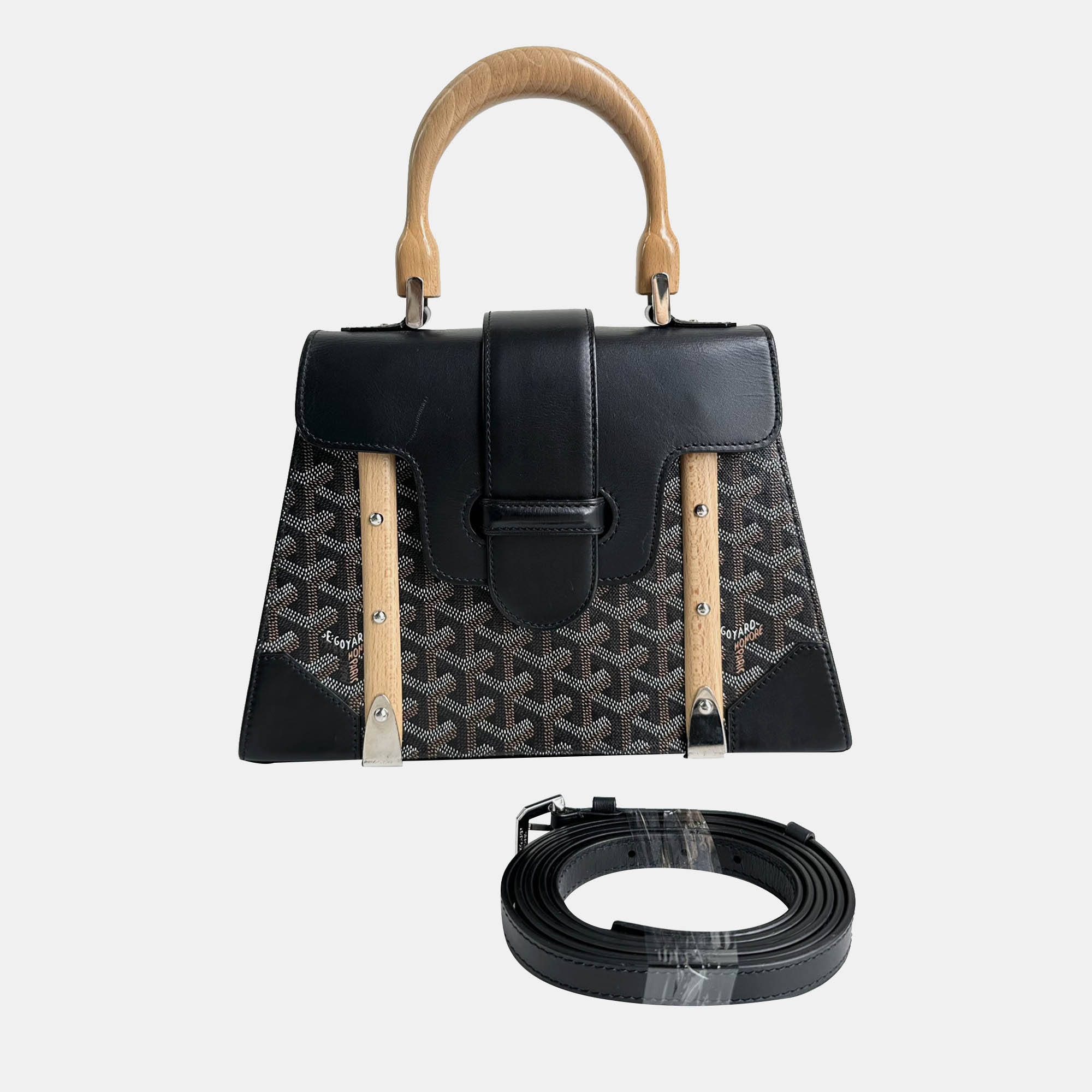 

Goyard Saigon medium bamboo handle bag, Black