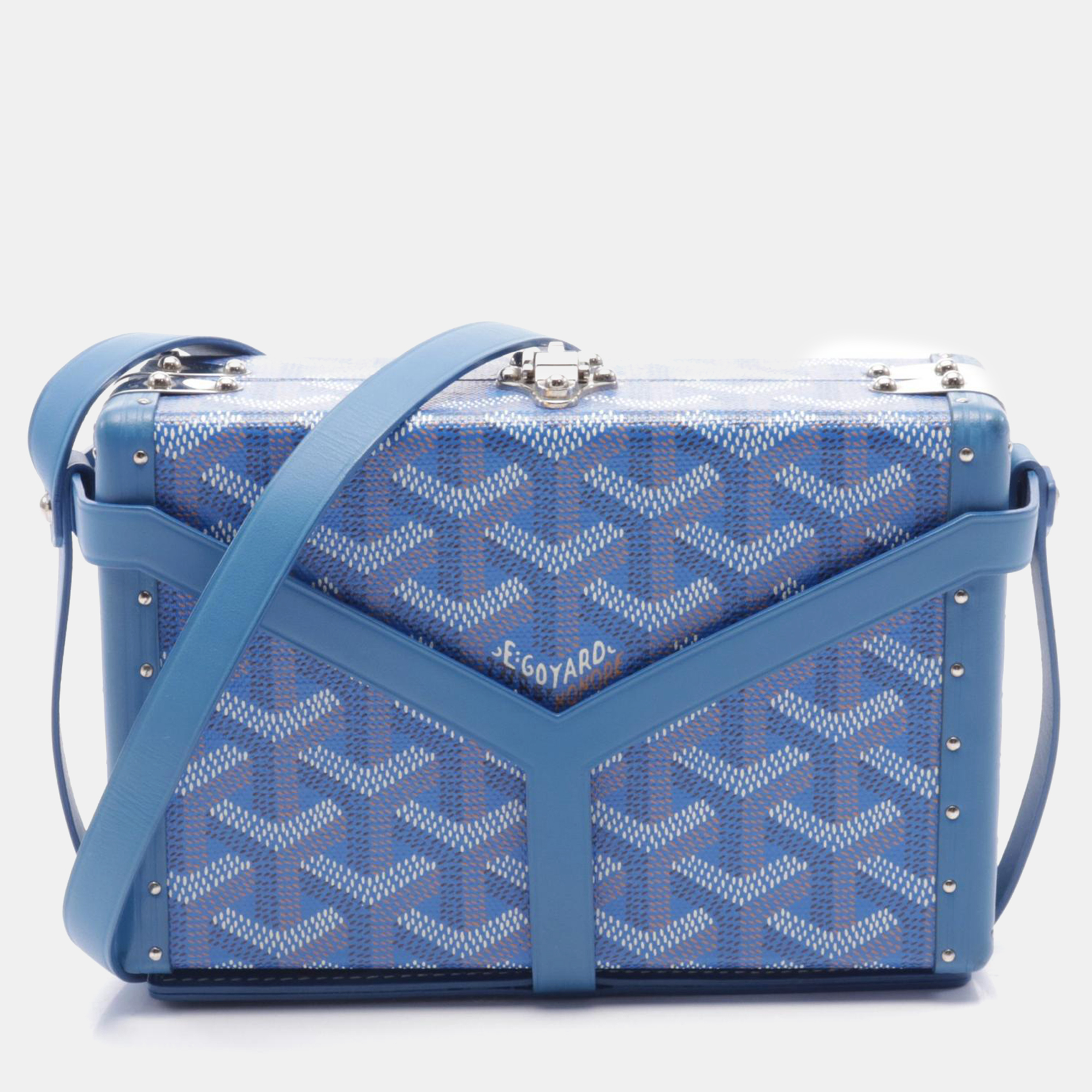 

Goyard Blue Canvas Minodiere Trunk Crossbody Bag