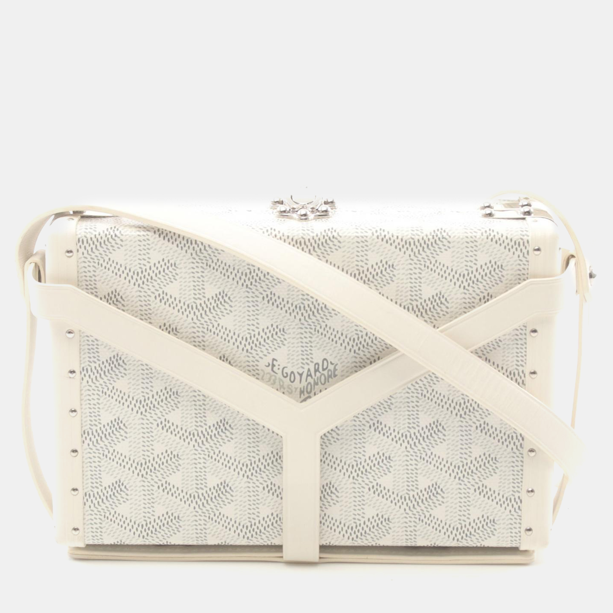 

Goyard White Canvas Minodiere Trunk Crossbody Bag