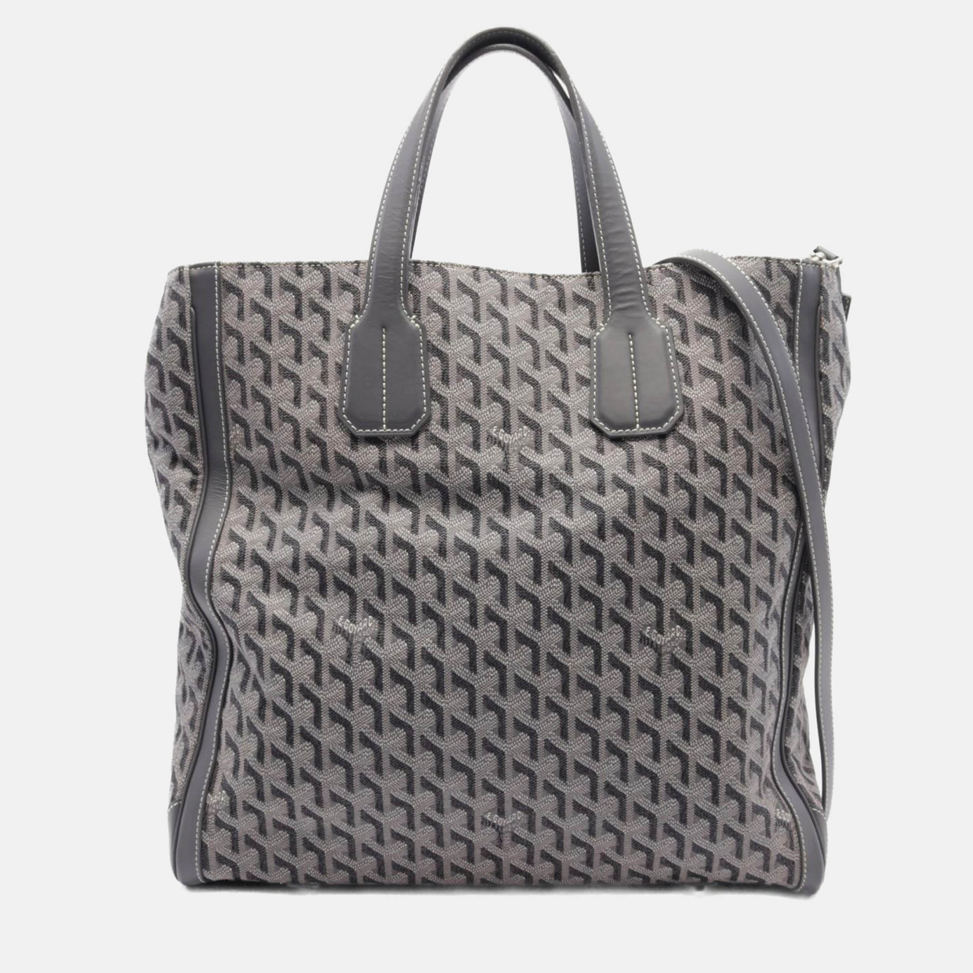 

Goyard Grey Canvas Sac Voltaire Tote Bag