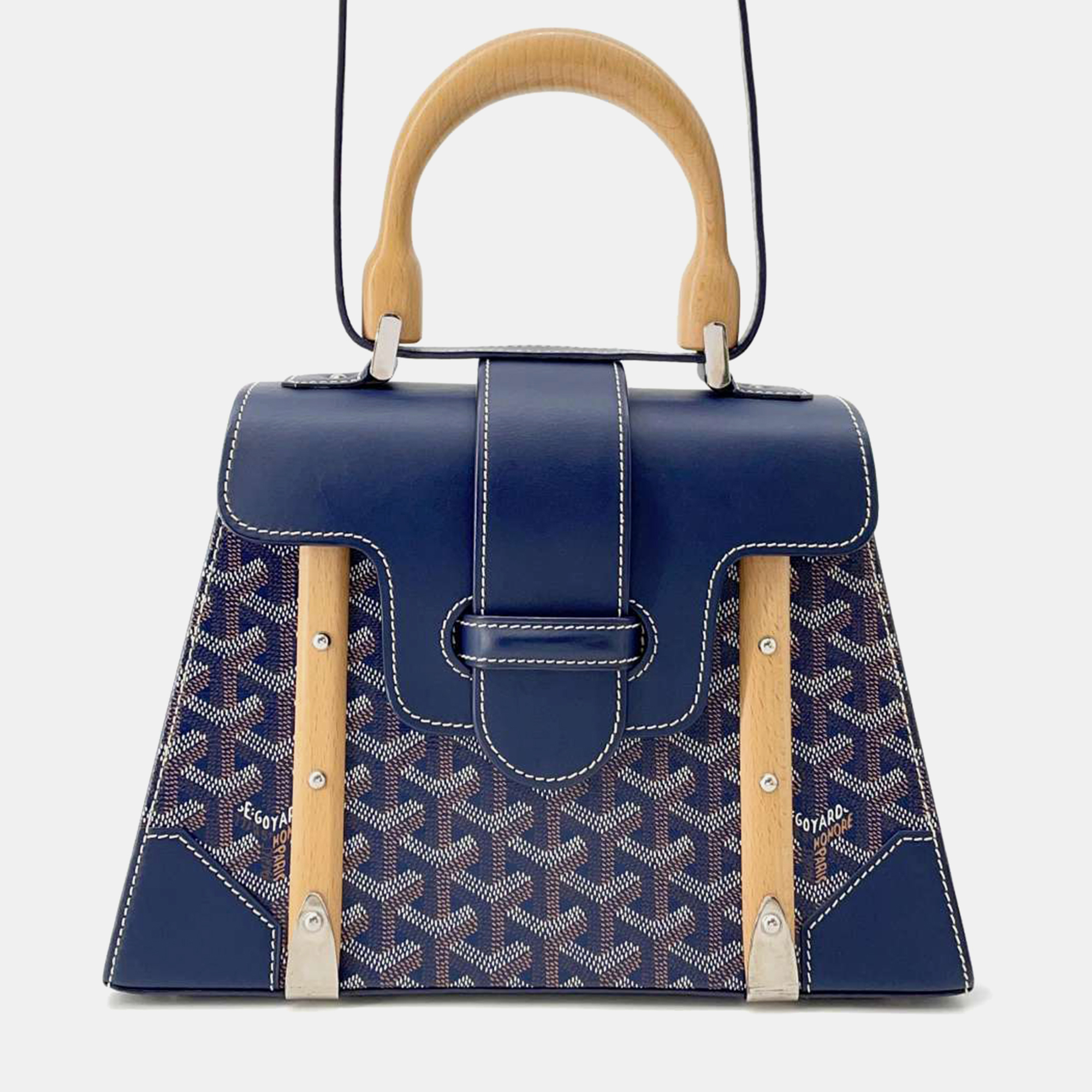 

Goyard Saigon Navy Blue Pvc Leather Wood Size Pm