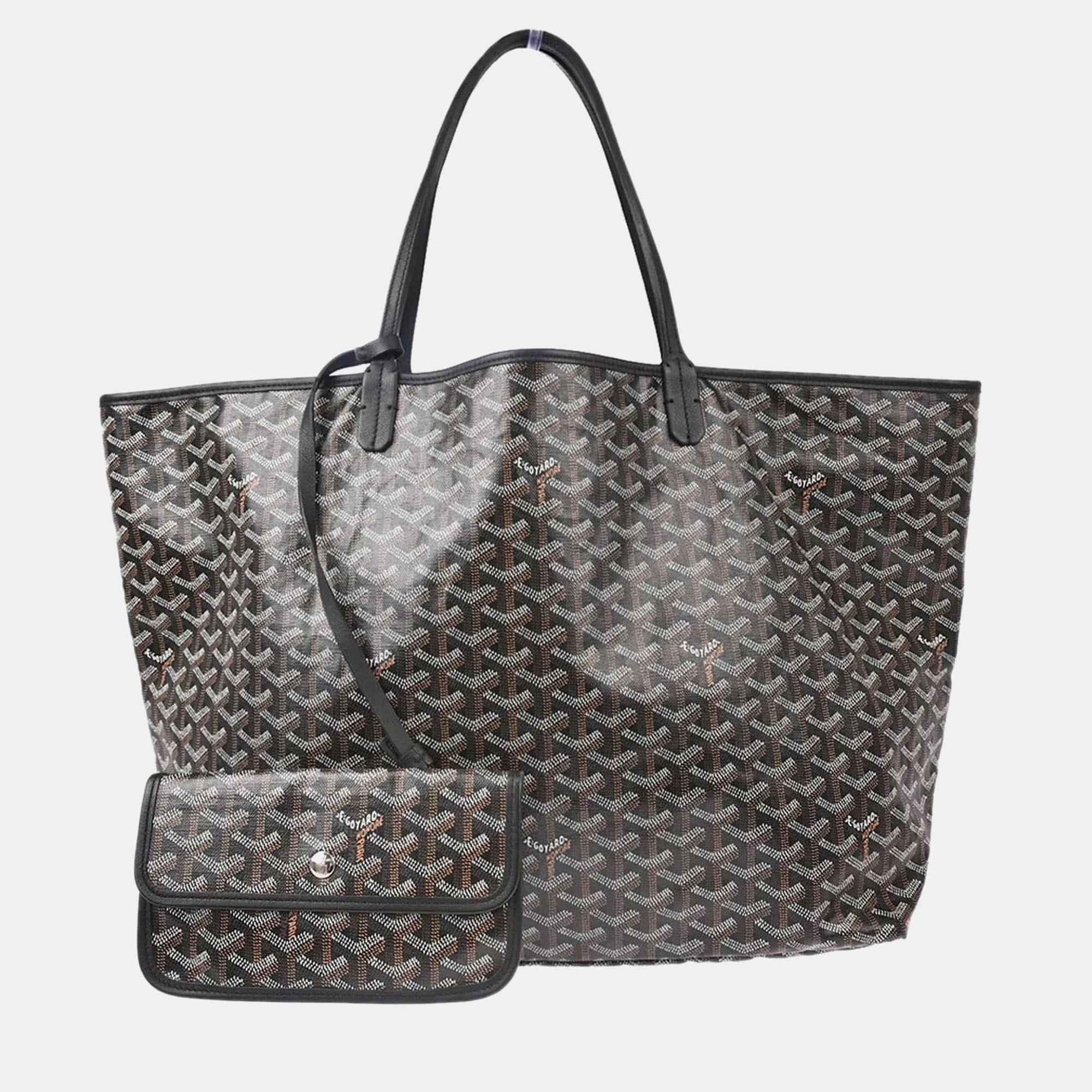 

Goyard Black/Brown/White PVC and Leather Saint Louis GM Tote Bag