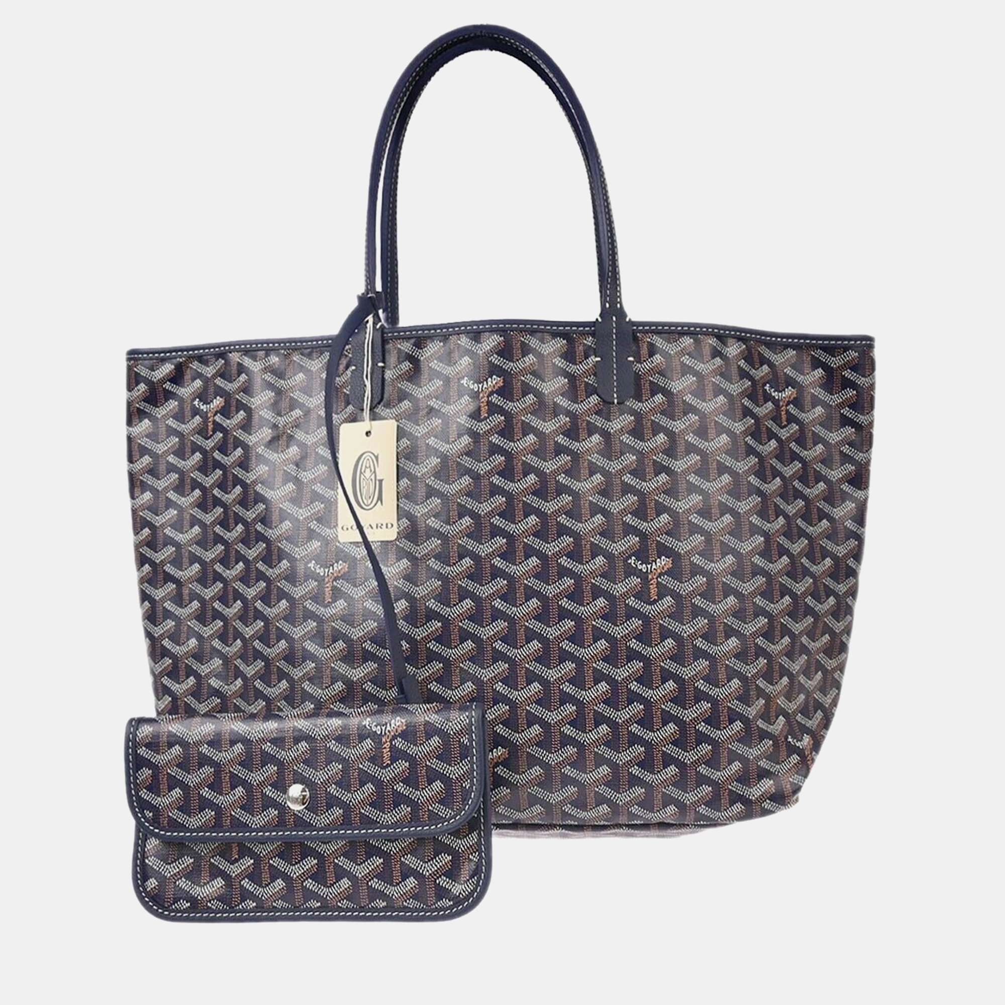 

Goyard Navy St. Louis PM Tote Handbag, Navy blue