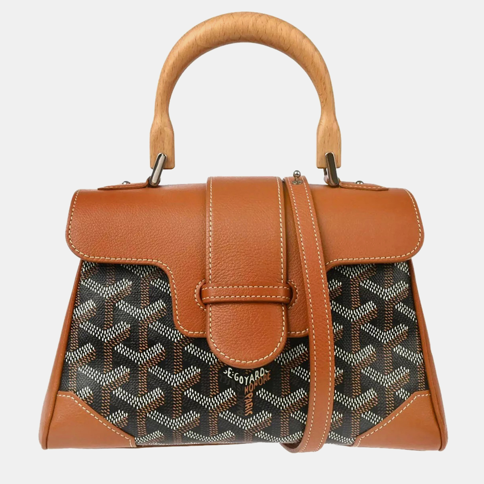 

Goyard Brown Saigon Mini Handbag, Black