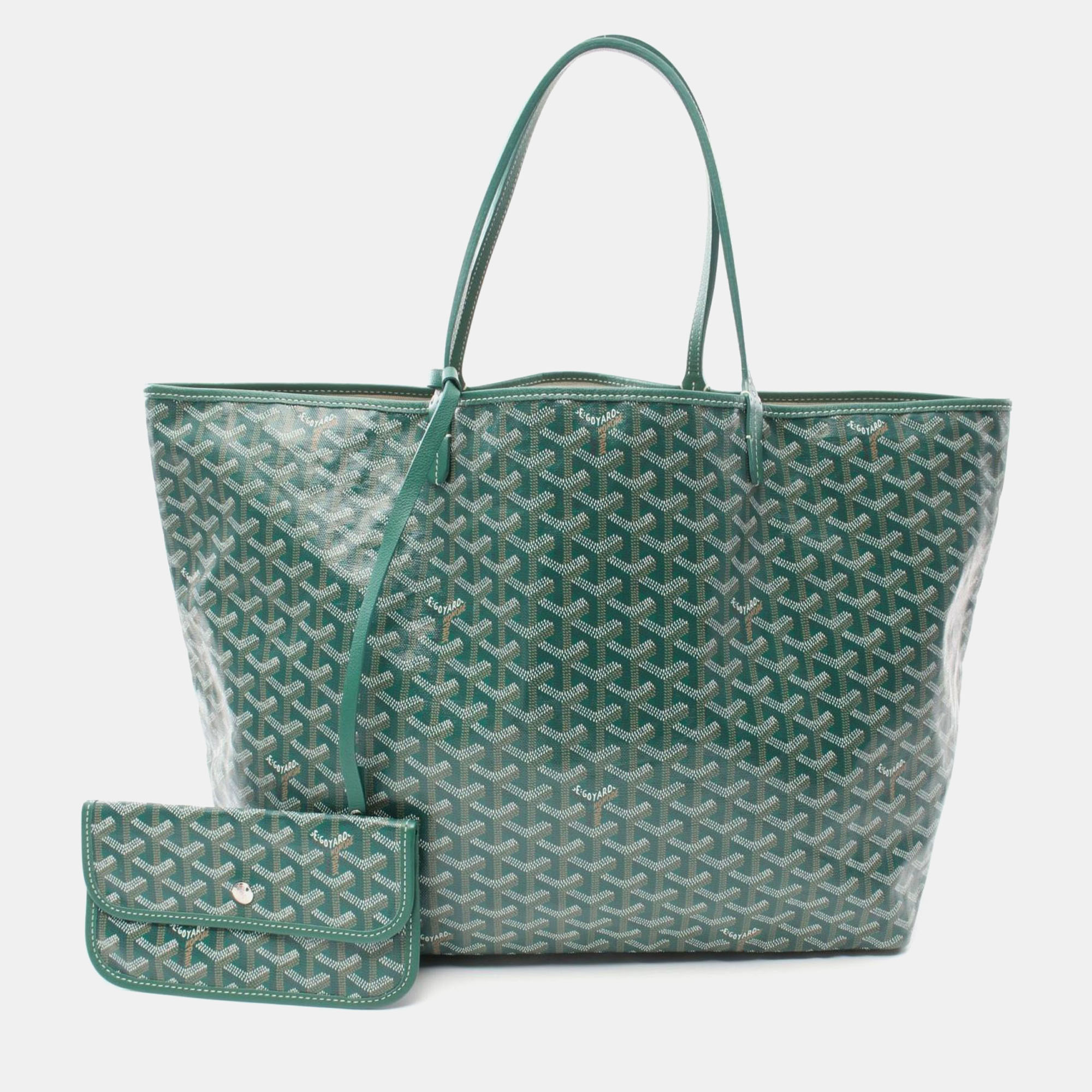 

Goyard Saint Louis Gm Tote Bag Coated Canvas Leather Green Multicolor