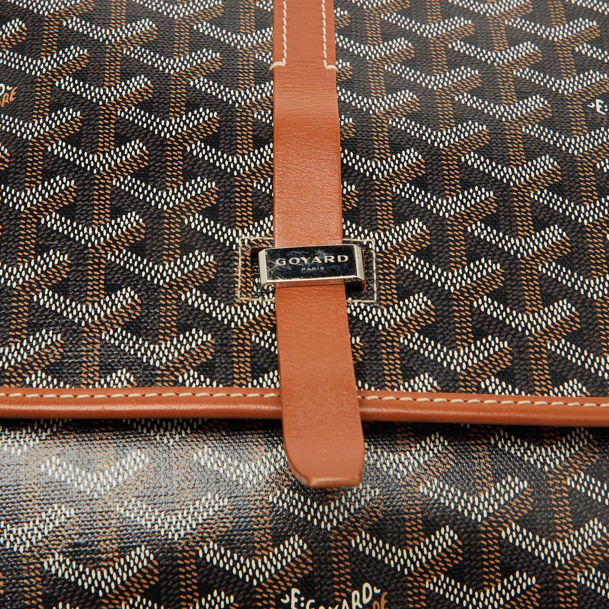 Goyard Black/Brown Goyardine Coated Canvas and Leather Belvedere MM Saddle Bag 