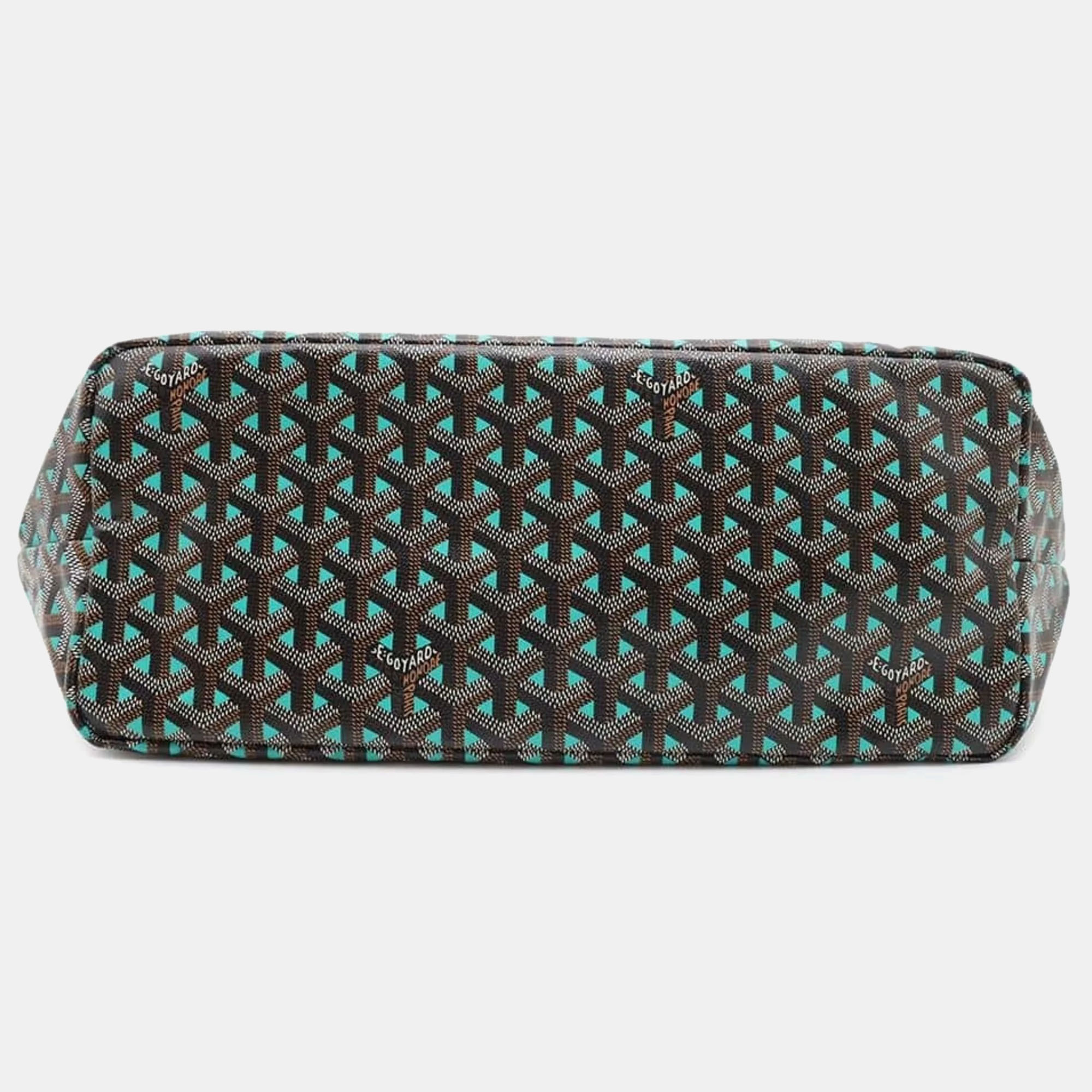 Goyard Black/Green PVC and Leather Saint Louis Clairvoy PM Tote Bag 