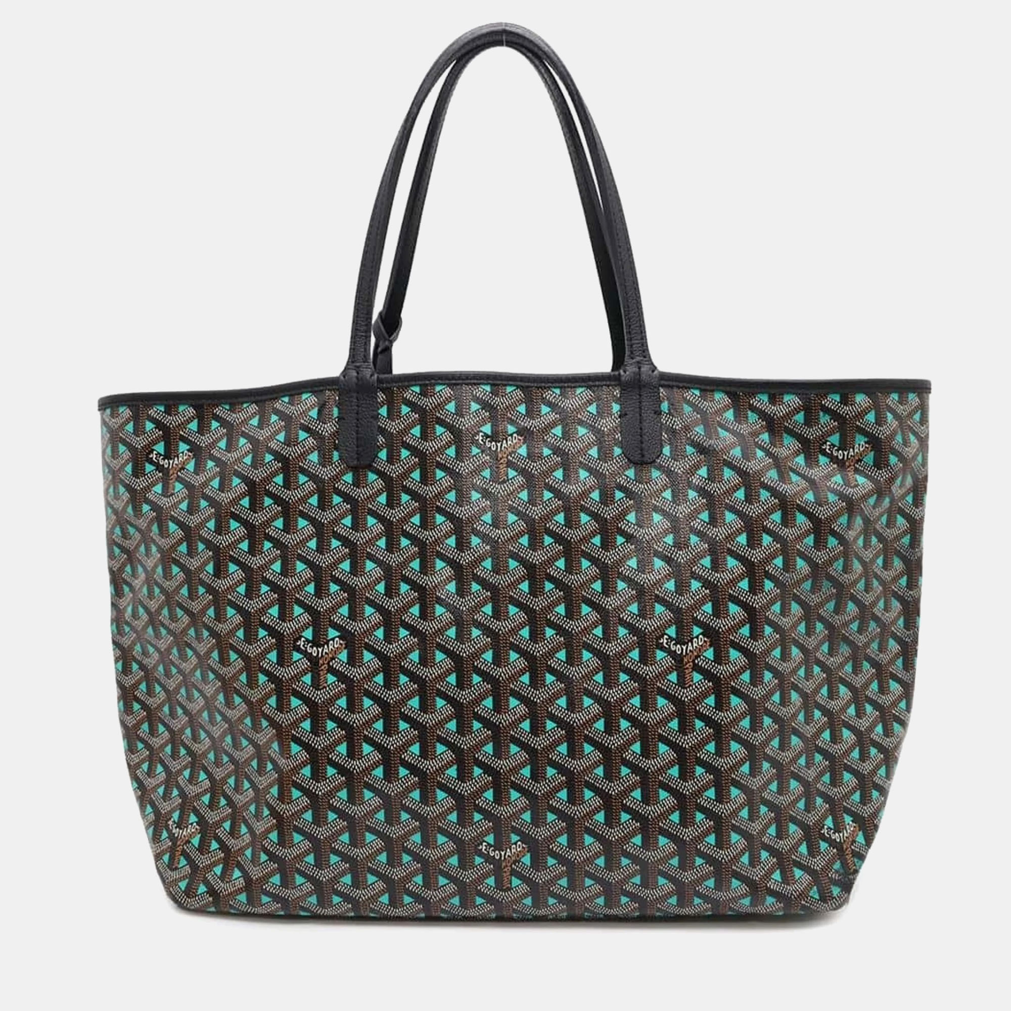 

Goyard Black/Green PVC and Leather Saint Louis Clairvoy PM Tote Bag