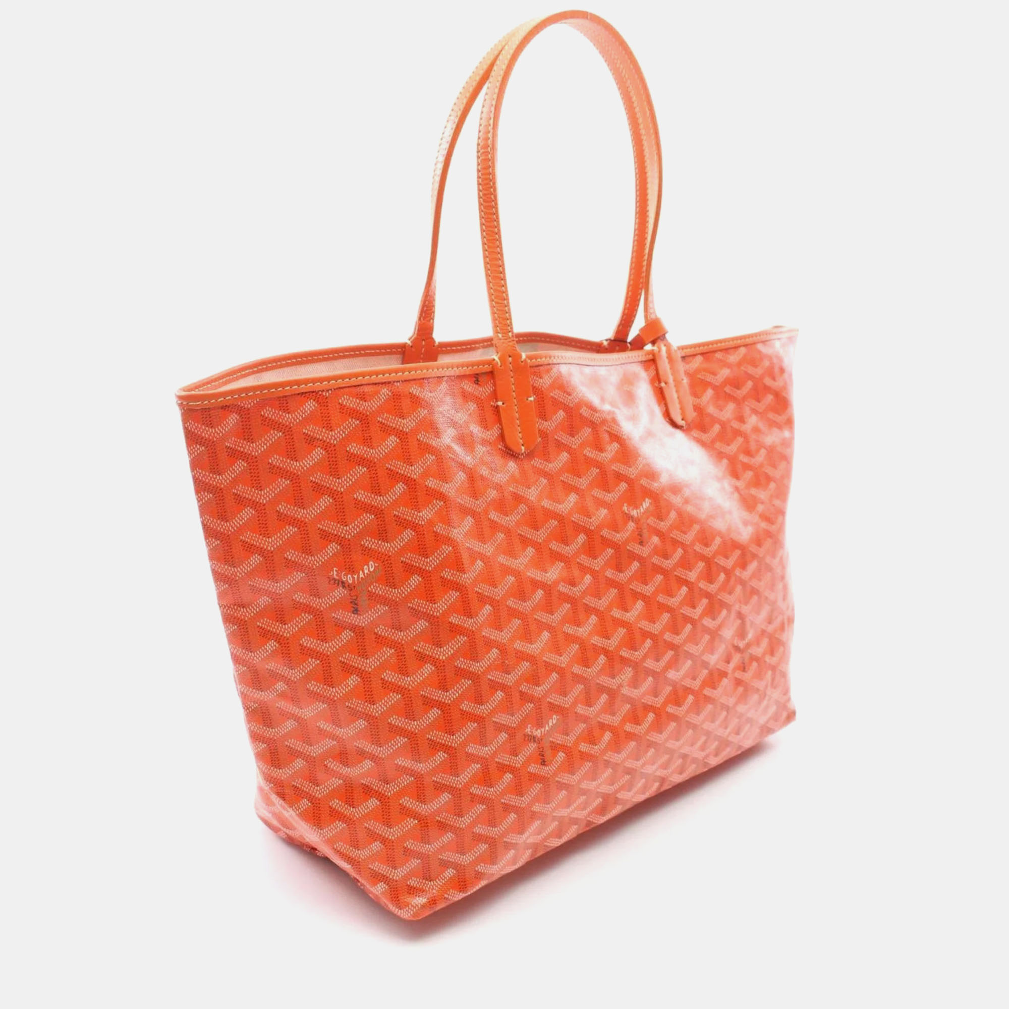 Goyard Orange Multicolor Coated Canvas Leather Saint Louis PM Tote Bag 