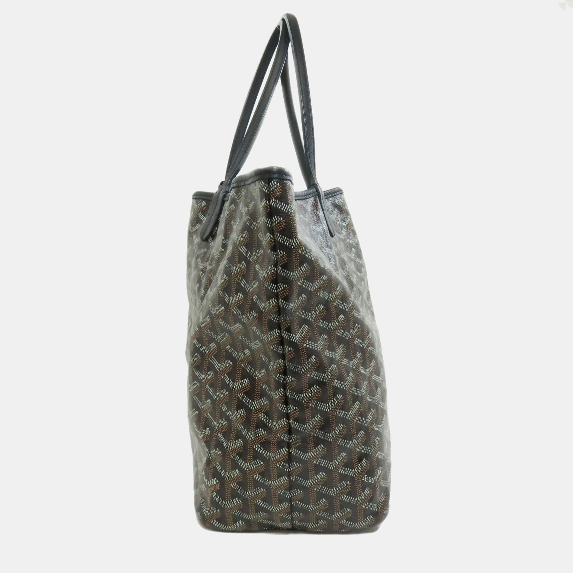 Goyard Black Coated Canvas Leather Saint Louis PM Tote Bag 