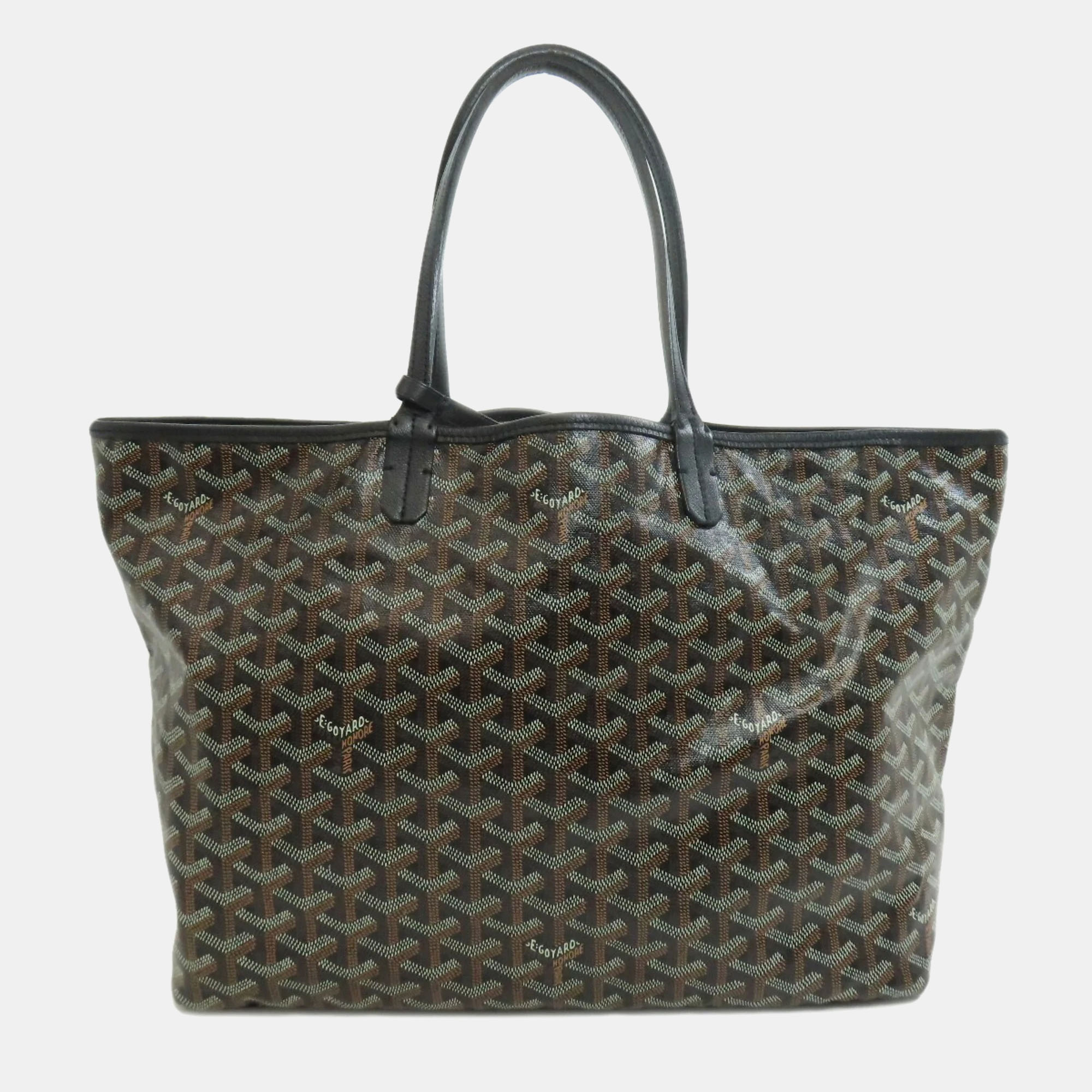 Goyard Black Coated Canvas Leather Saint Louis PM Tote Bag 
