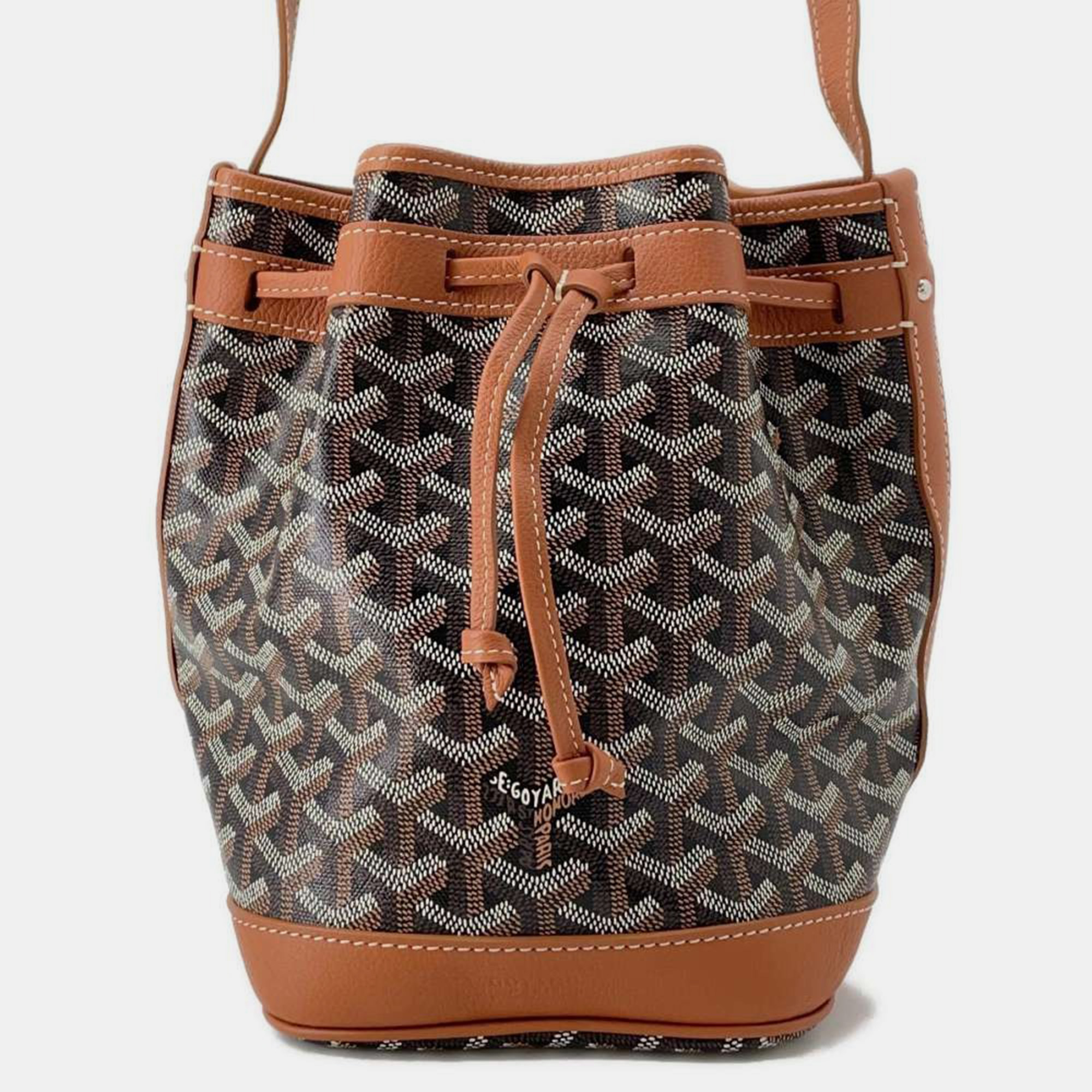 

Goyard Black/Natural PVC Leather Petit Flo Bucket Bag