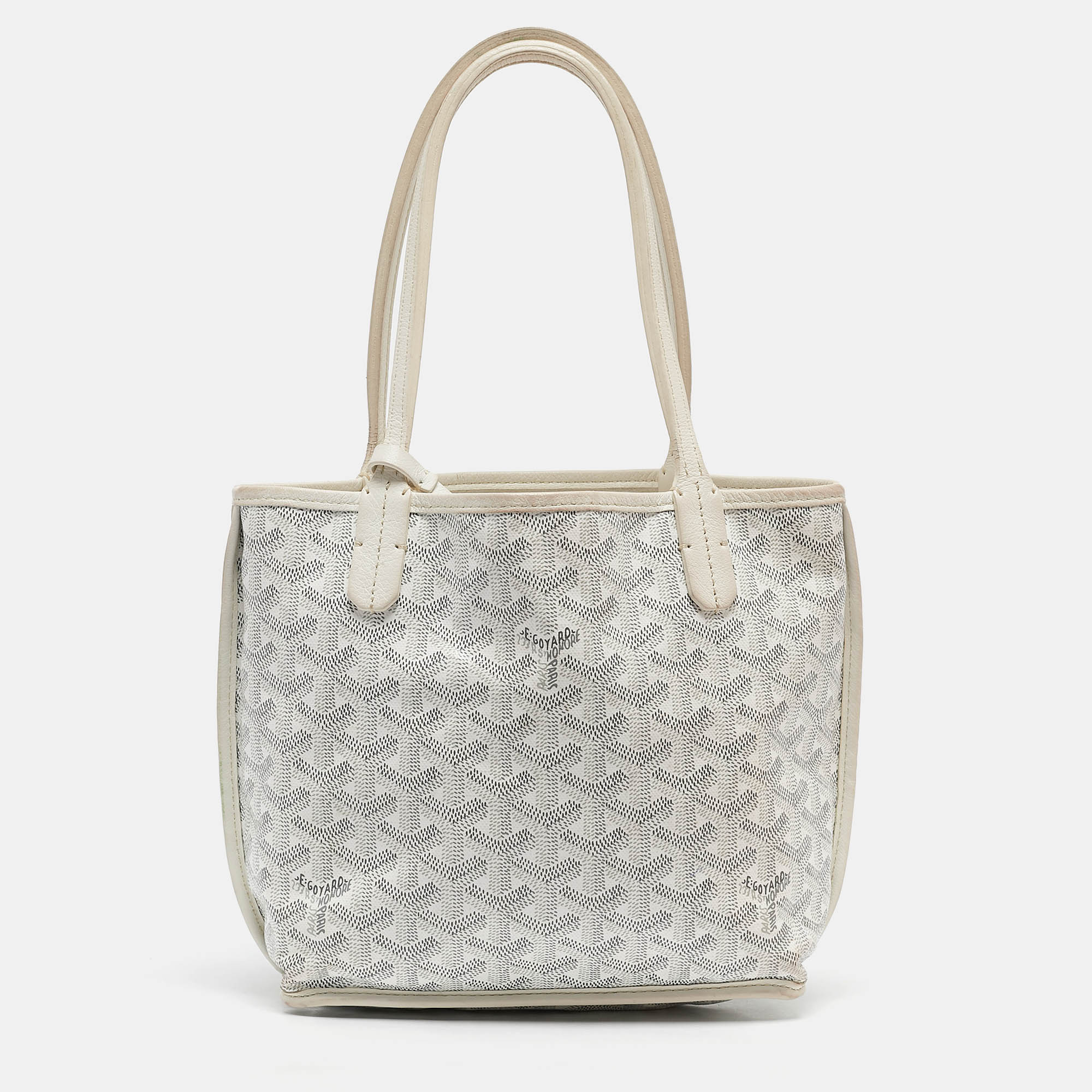 

Goyard White Goyardine Coated Canvas Mini Reversible Anjou Tote