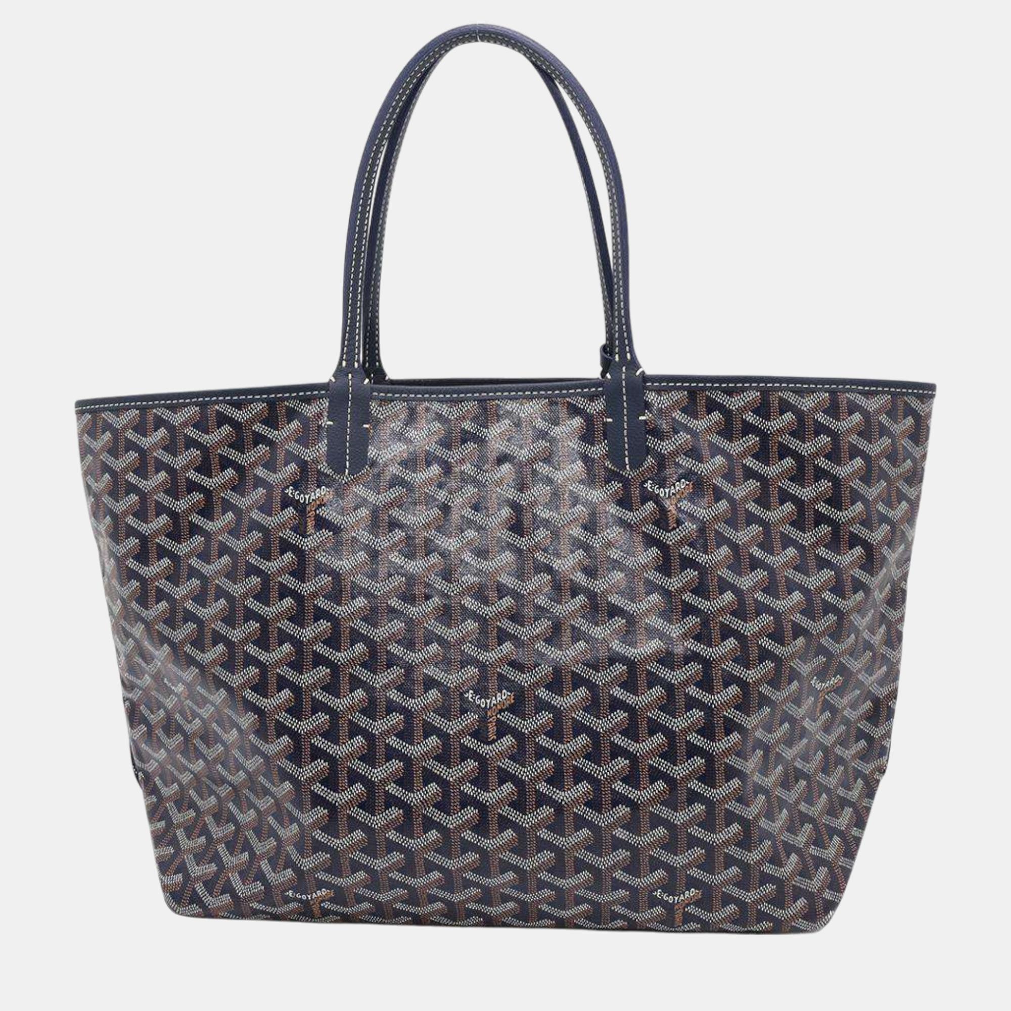 

Goyard Navy PVC Coated Canvas Saint Louis Tote Bag, Navy blue