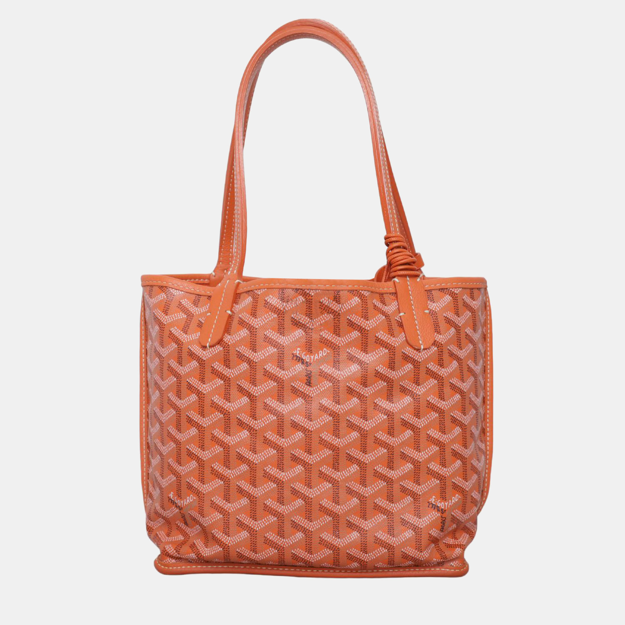 

Goyard Orange Leather Coated Canvas Mini Anjou Tote Bag