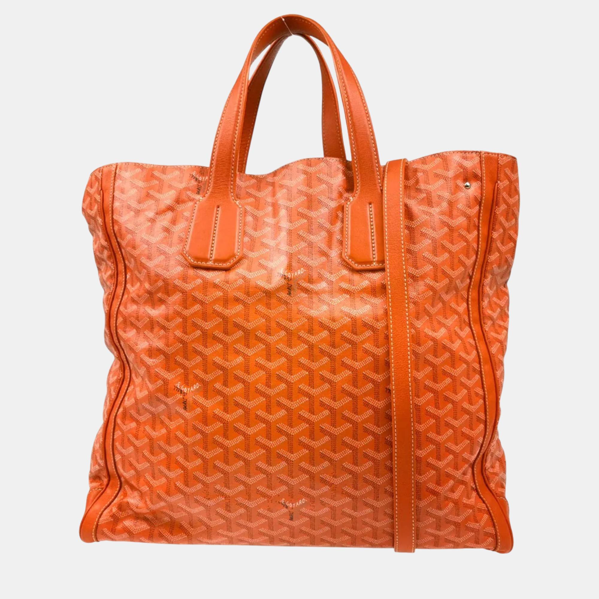 

Goyard Orange PVC Sac Voltaire Tote Bag