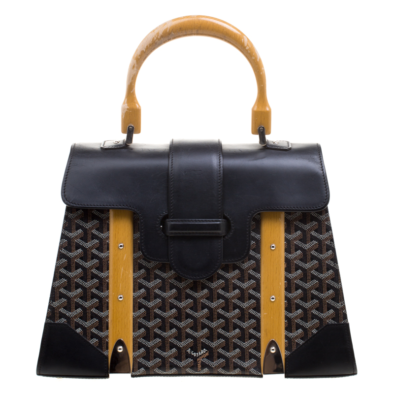 Goyard Brown/Black Coated Canvas and Leather Saigon Top Handle Bag