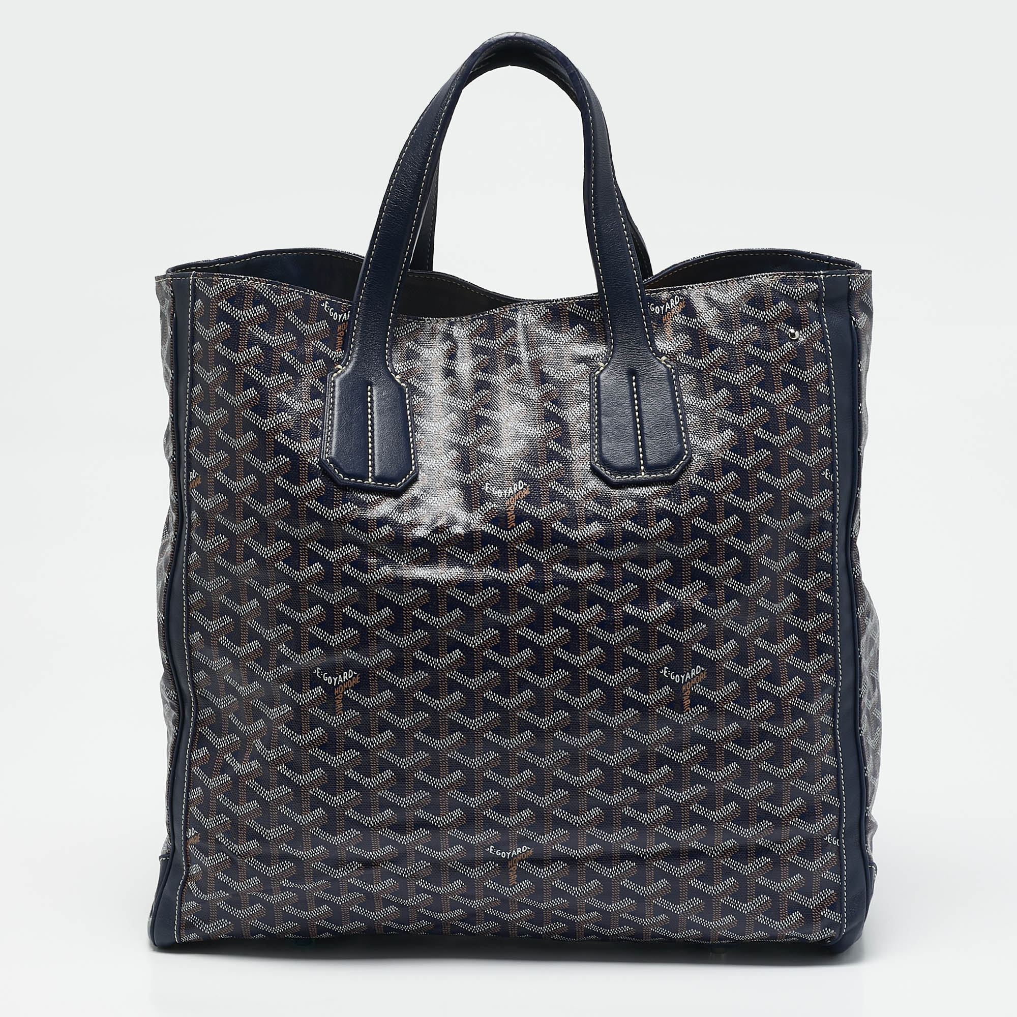 

Goyard Blue Marine Goyardine Coated Canvas Voltaire Tote