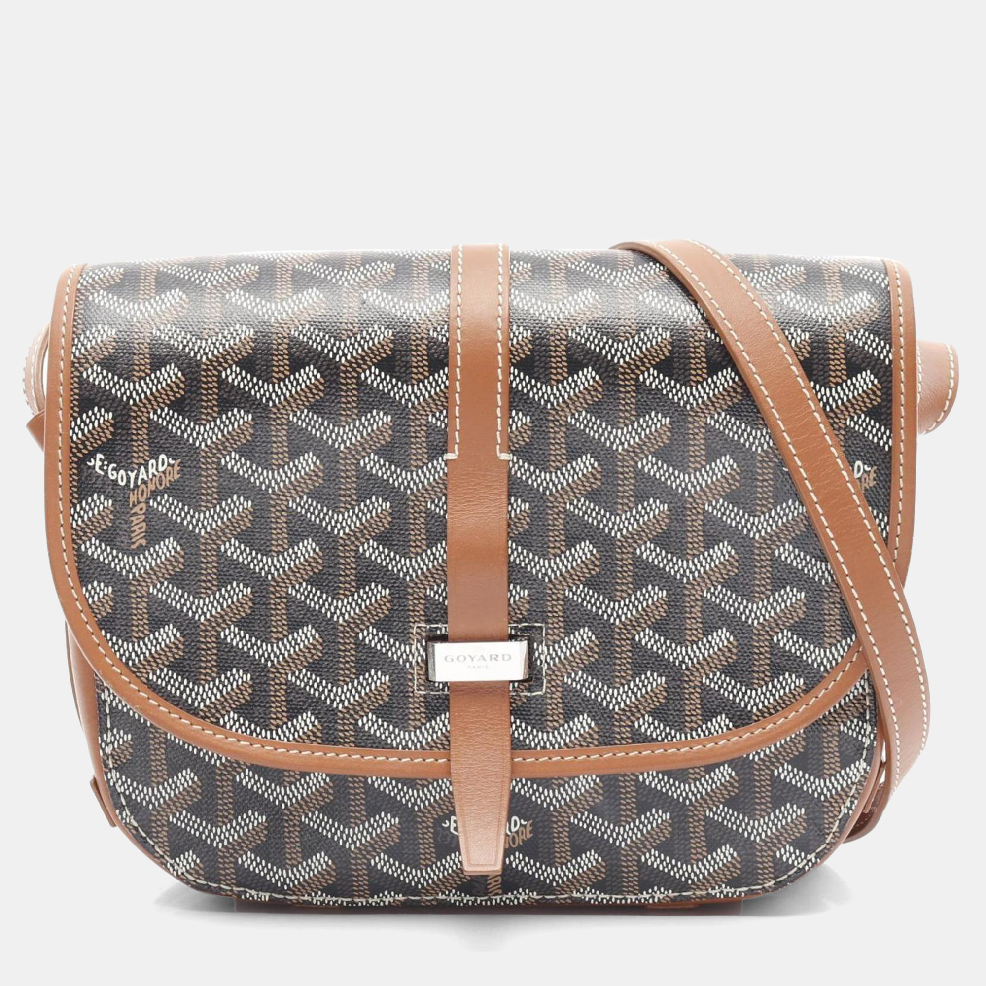 

Goyard Belvedere Pm Shoulder Bag Coated Canvas Leather Brown Black