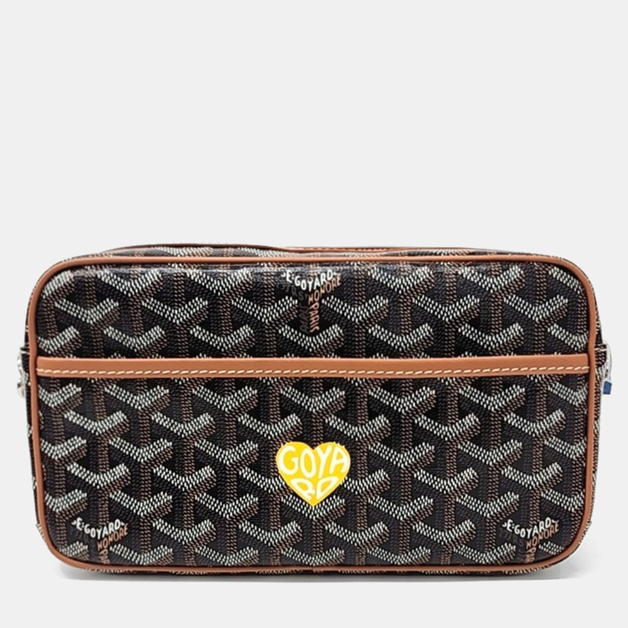 

Goyard Black Brown PVC Macaque Cafere Crossbody Bag