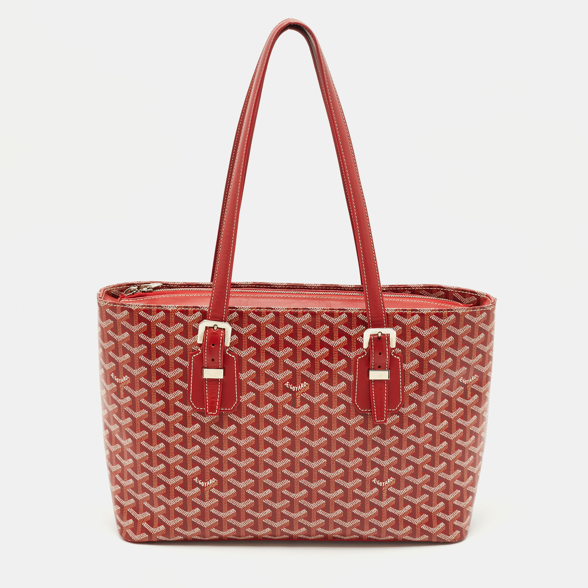

Goyard Red Goyardine Coated Canvas Okinawa PM Tote