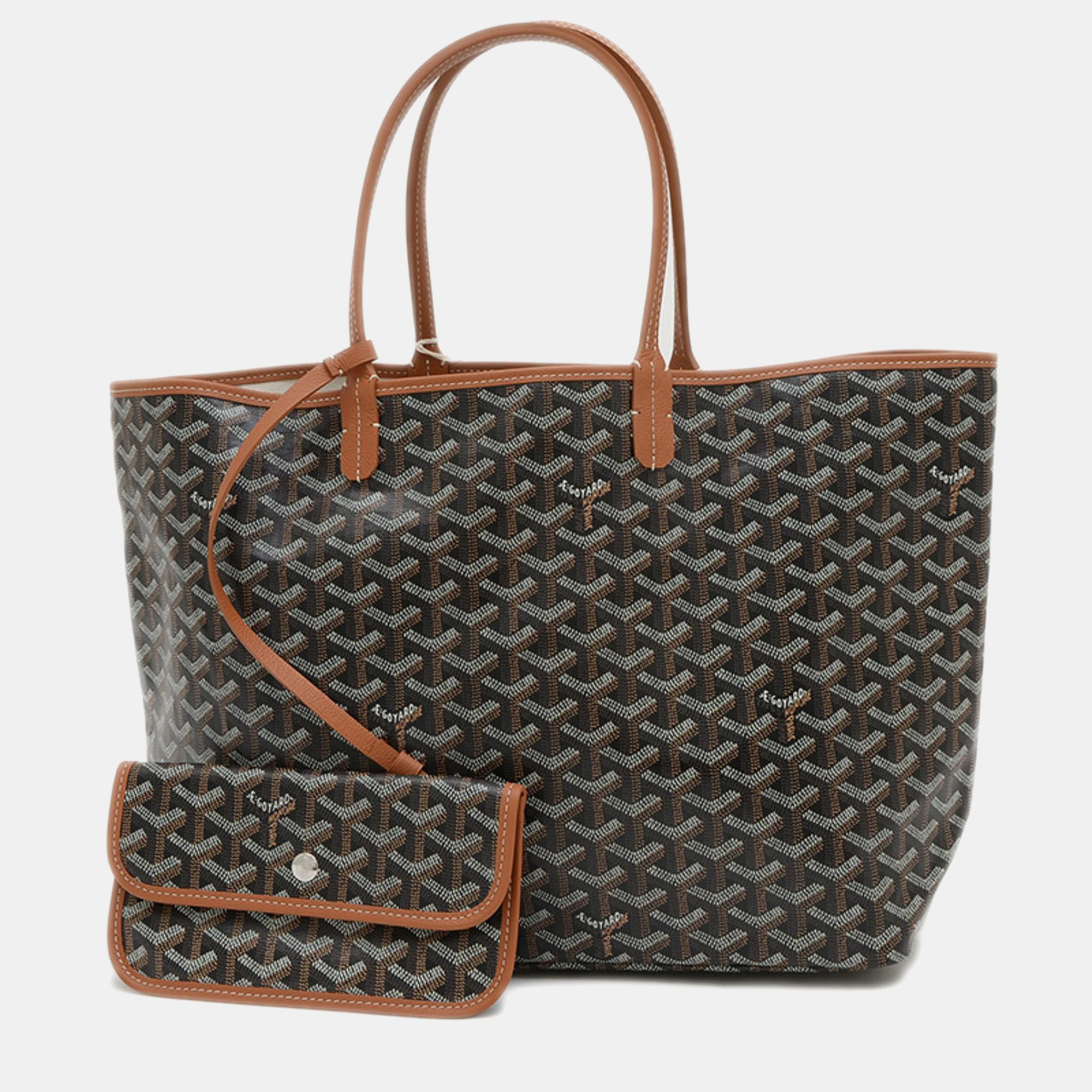 

Goyard Saint Louis PM Black/Brown Goyardine Canvas Tote Bag