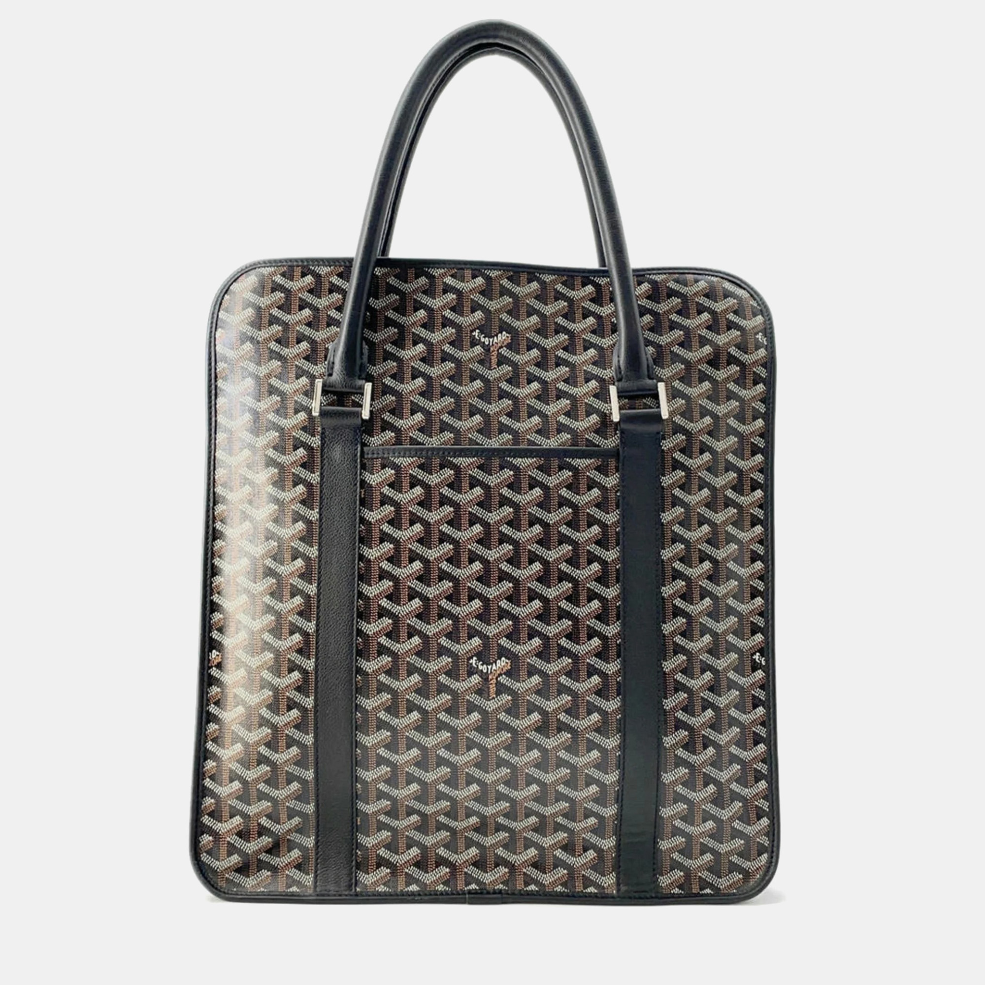 Goyard Bourgogne Black PVC and Leather Tote Bag