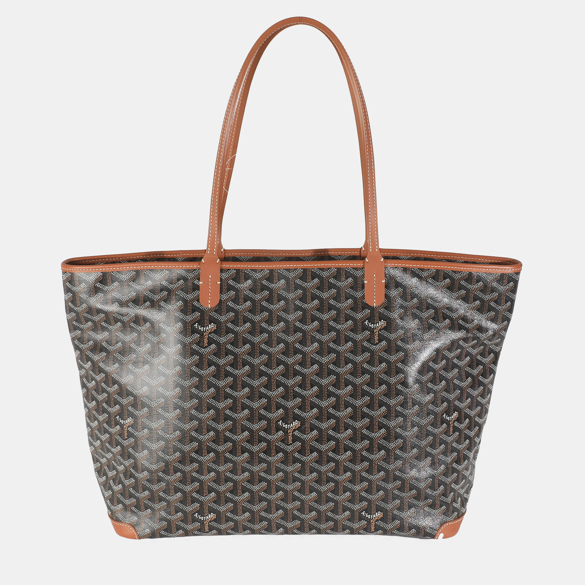 

Goyard Tan Black Goyardine Canvas Artois MM