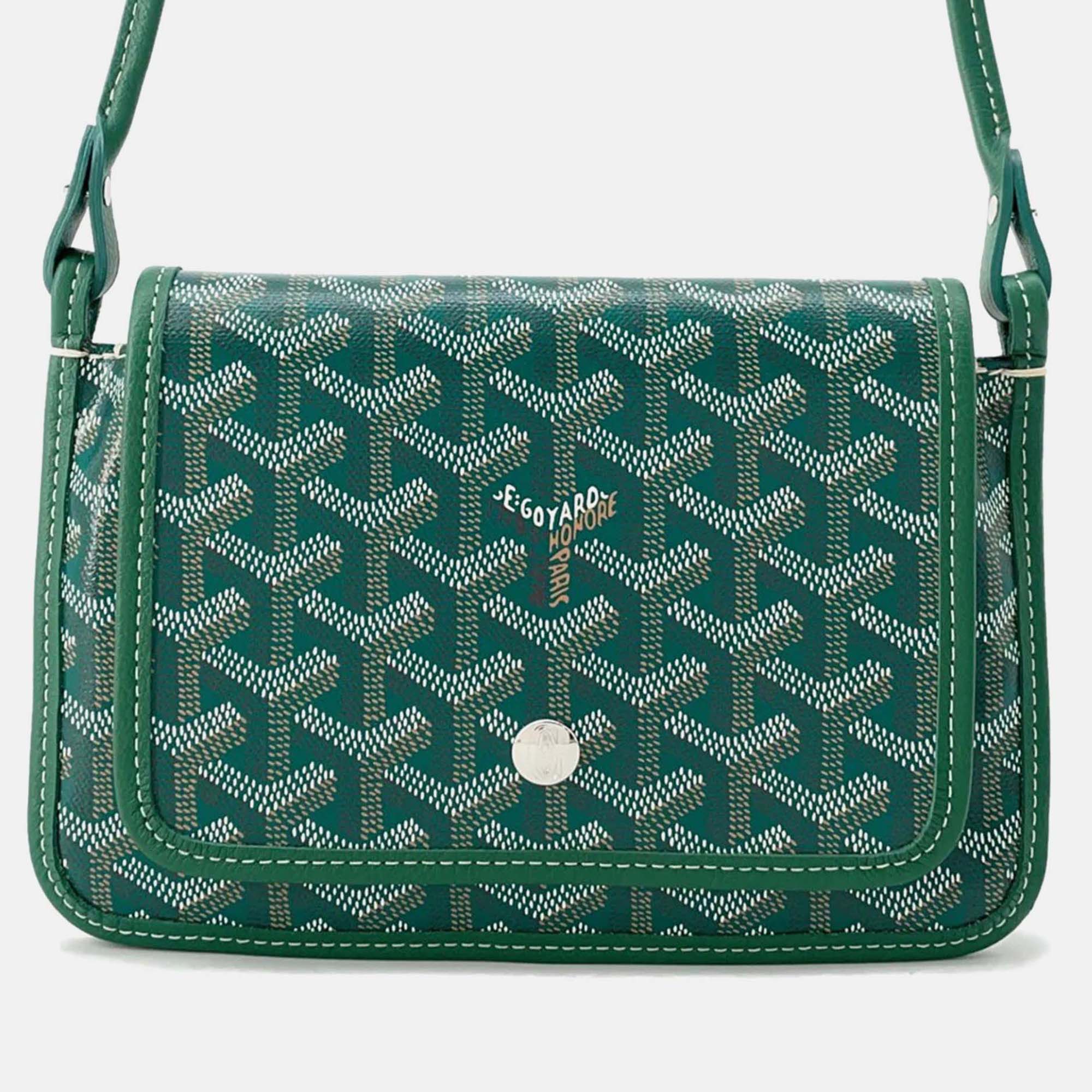 

Goyard Plume Pouch Wallet Green Leather Canvas Shoulder Bag