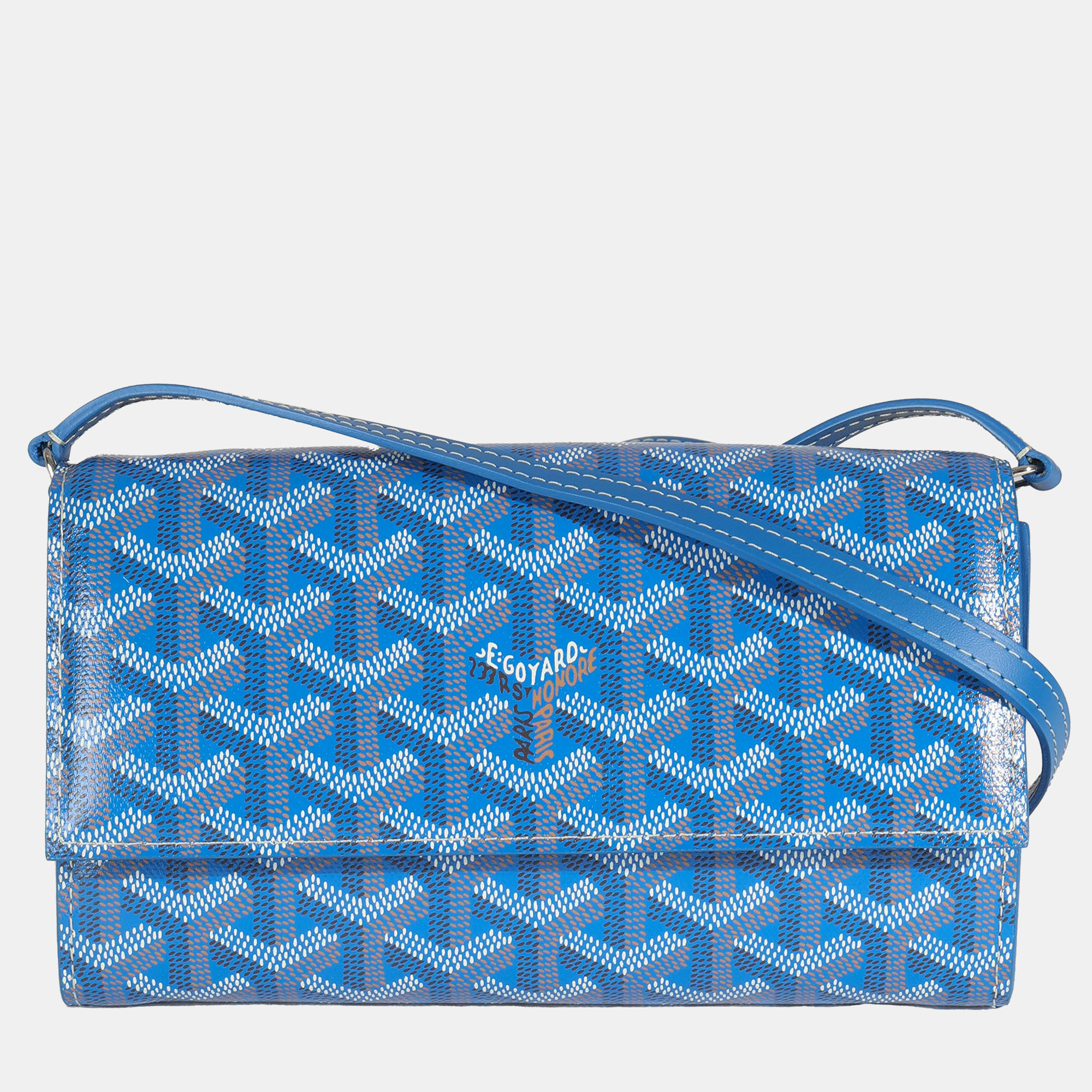 

Goyard Blue Goyardine Canvas Varenne Continental Wallet