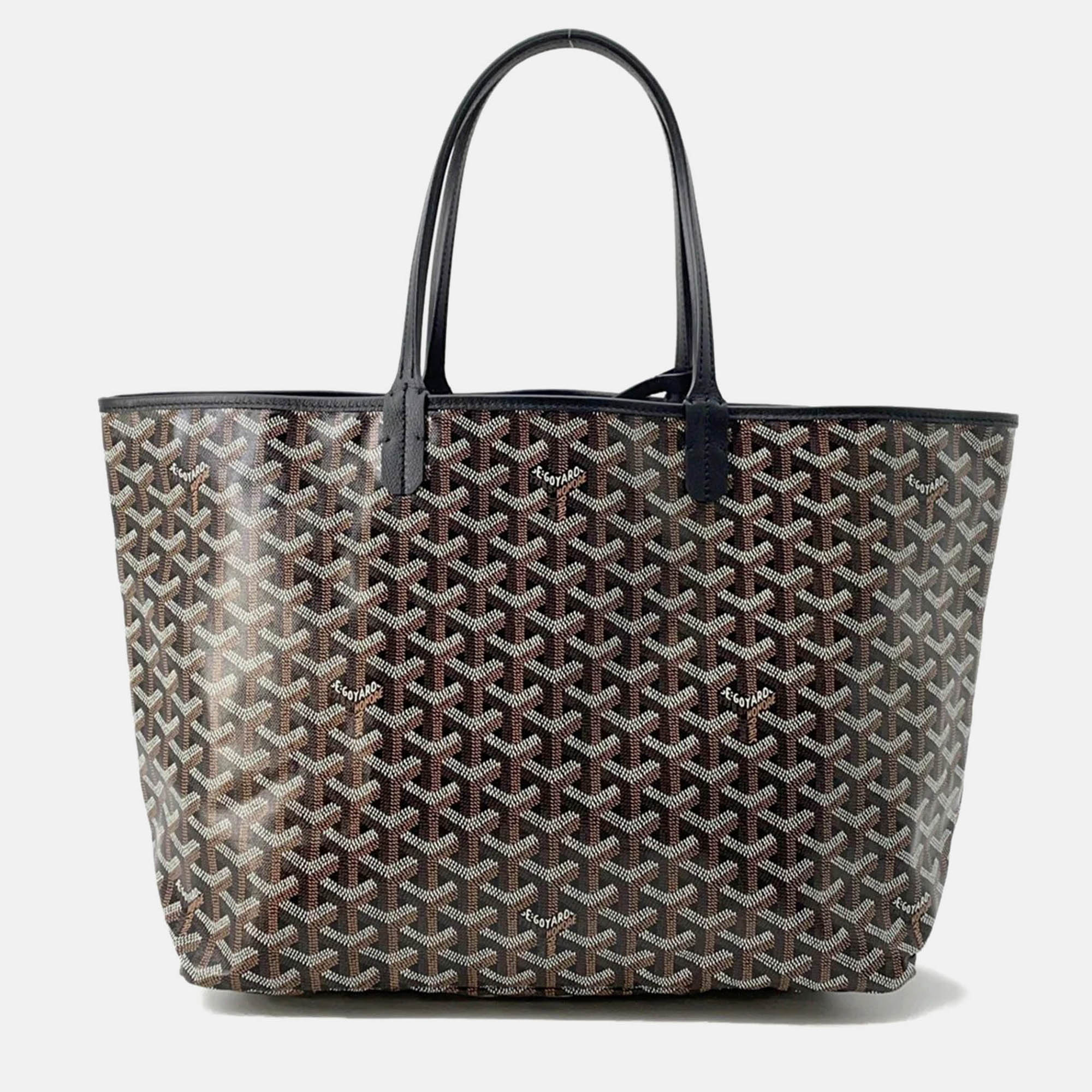 

Goyard Saint Louis PM Black PVC Leather Tote Bag