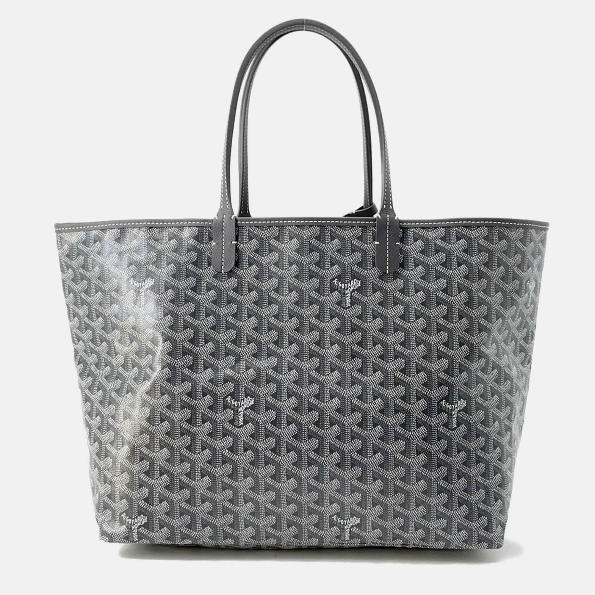 

Goyard Saint Louis PM Gray PVC Leather Tote Bag, Grey