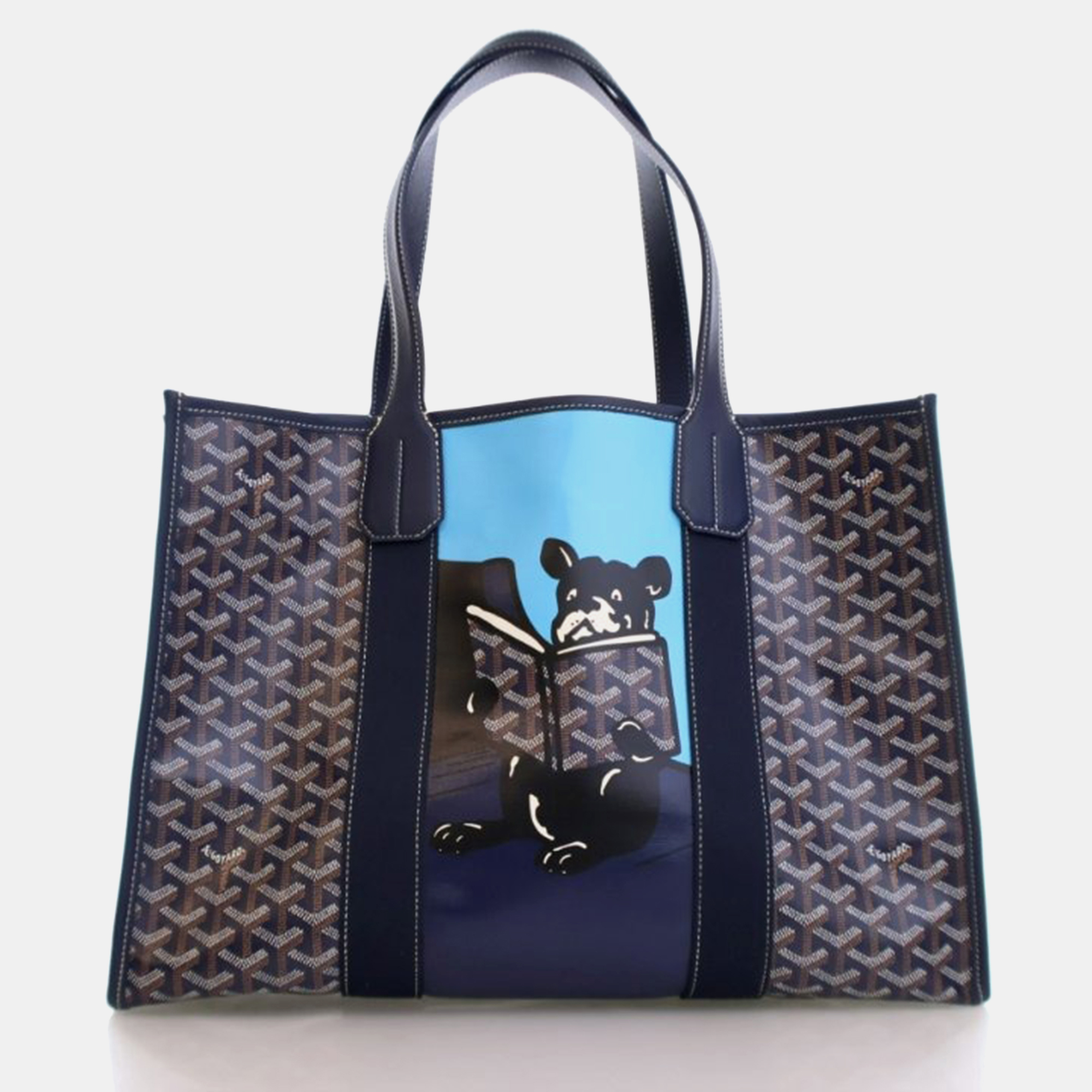 

Goyard Villette MM Blue Goyardine Coated Canvas Tote Bag
