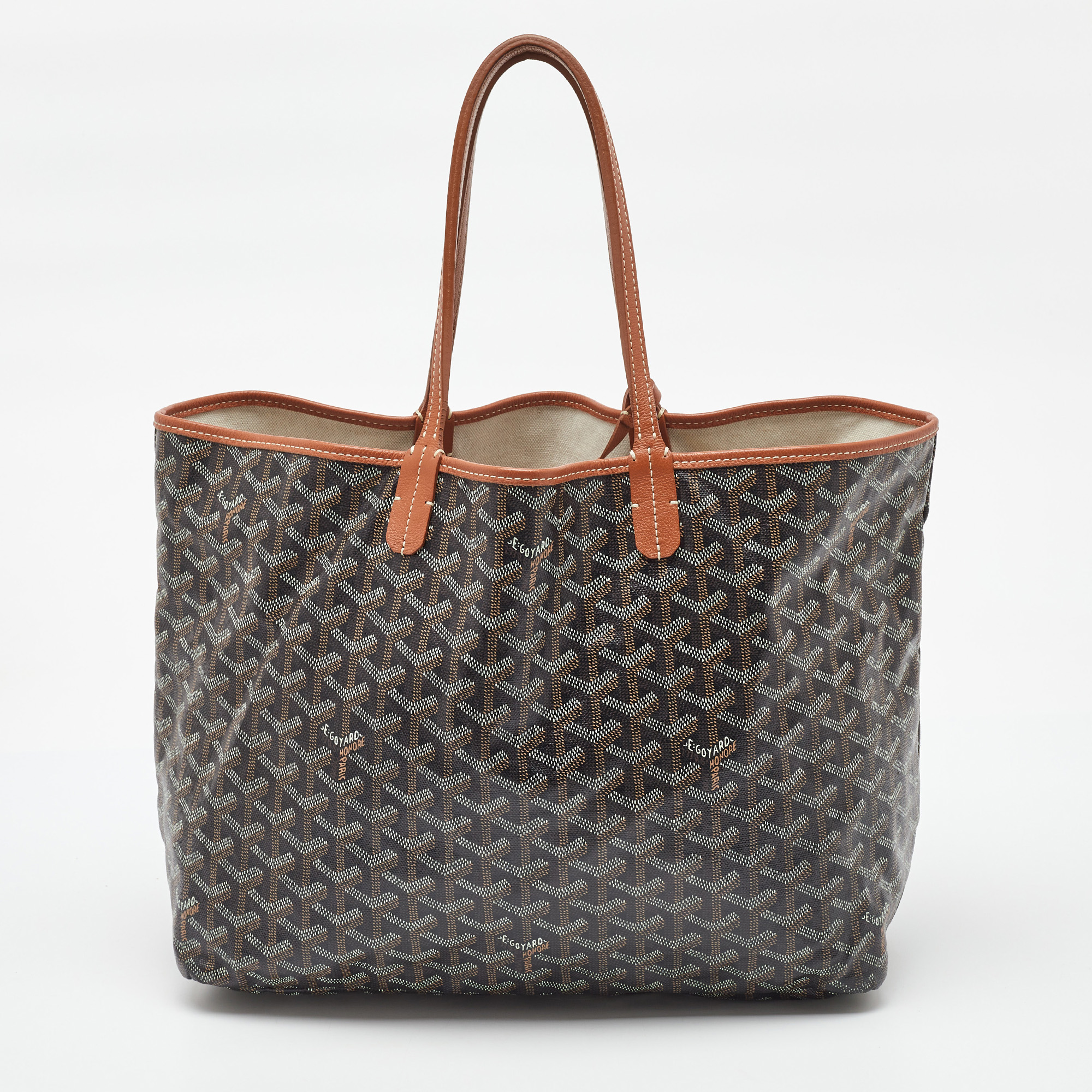 

Goyard Black/Tan Goyardine Coated Canvas and Leather Saint Louis PM Tote
