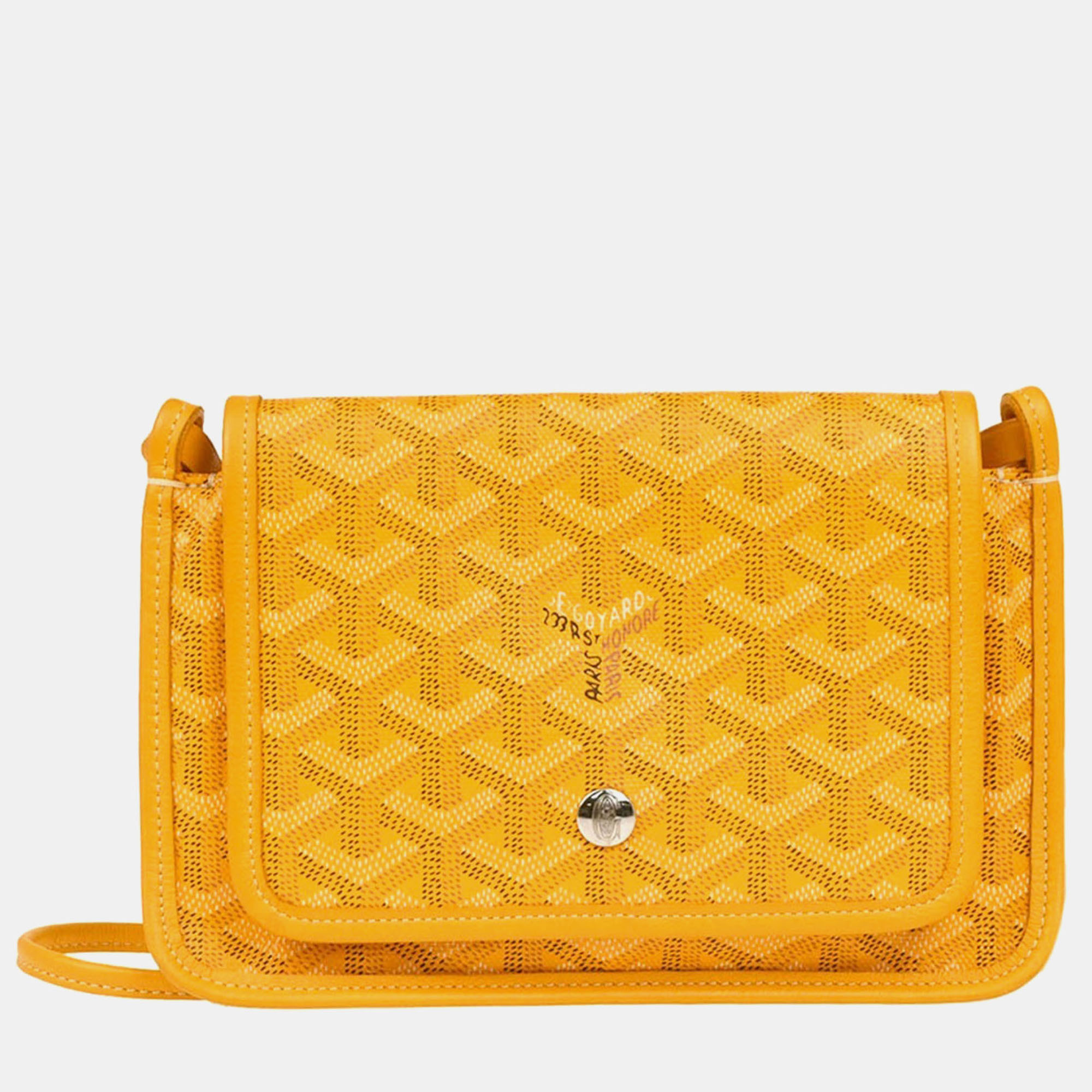 

Goyard Plumet Yellow Canvas Shoulder Pochette Wallet