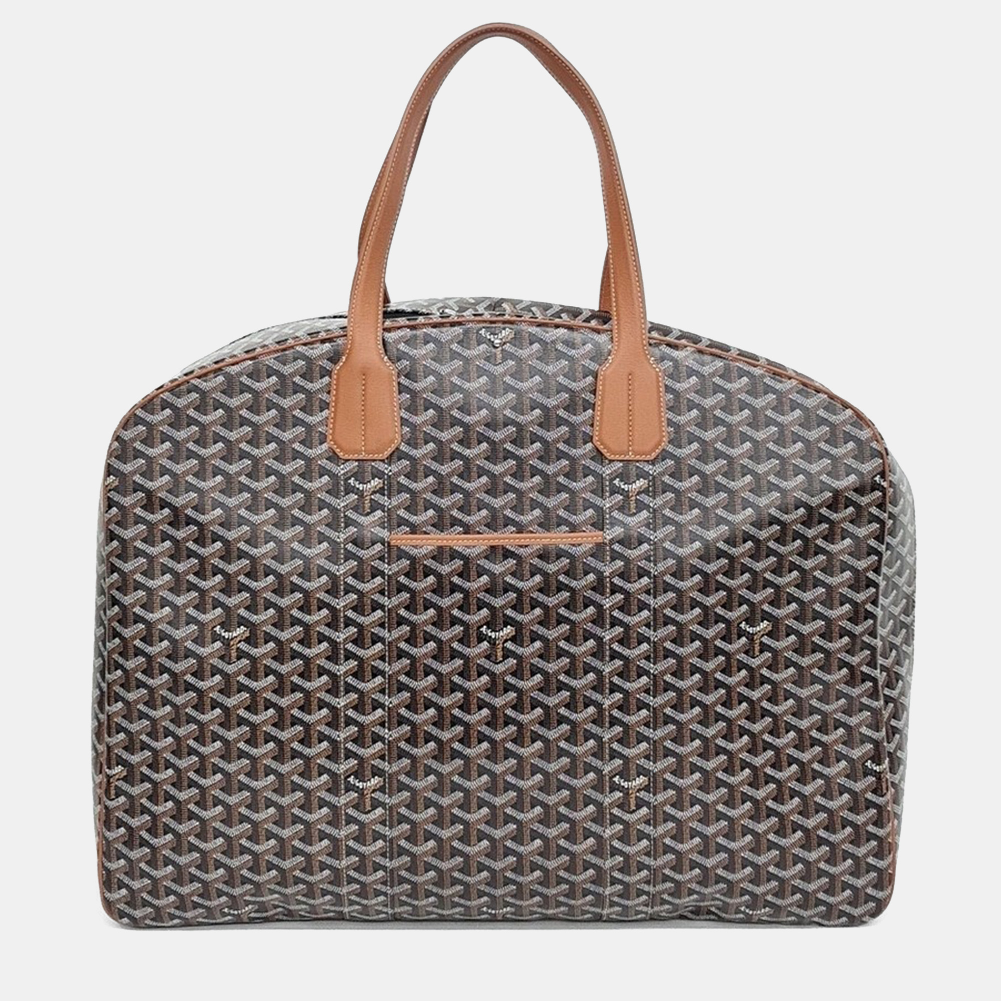 Pre-owned Goyard Black/tan Pvc Savile Row Suitcase