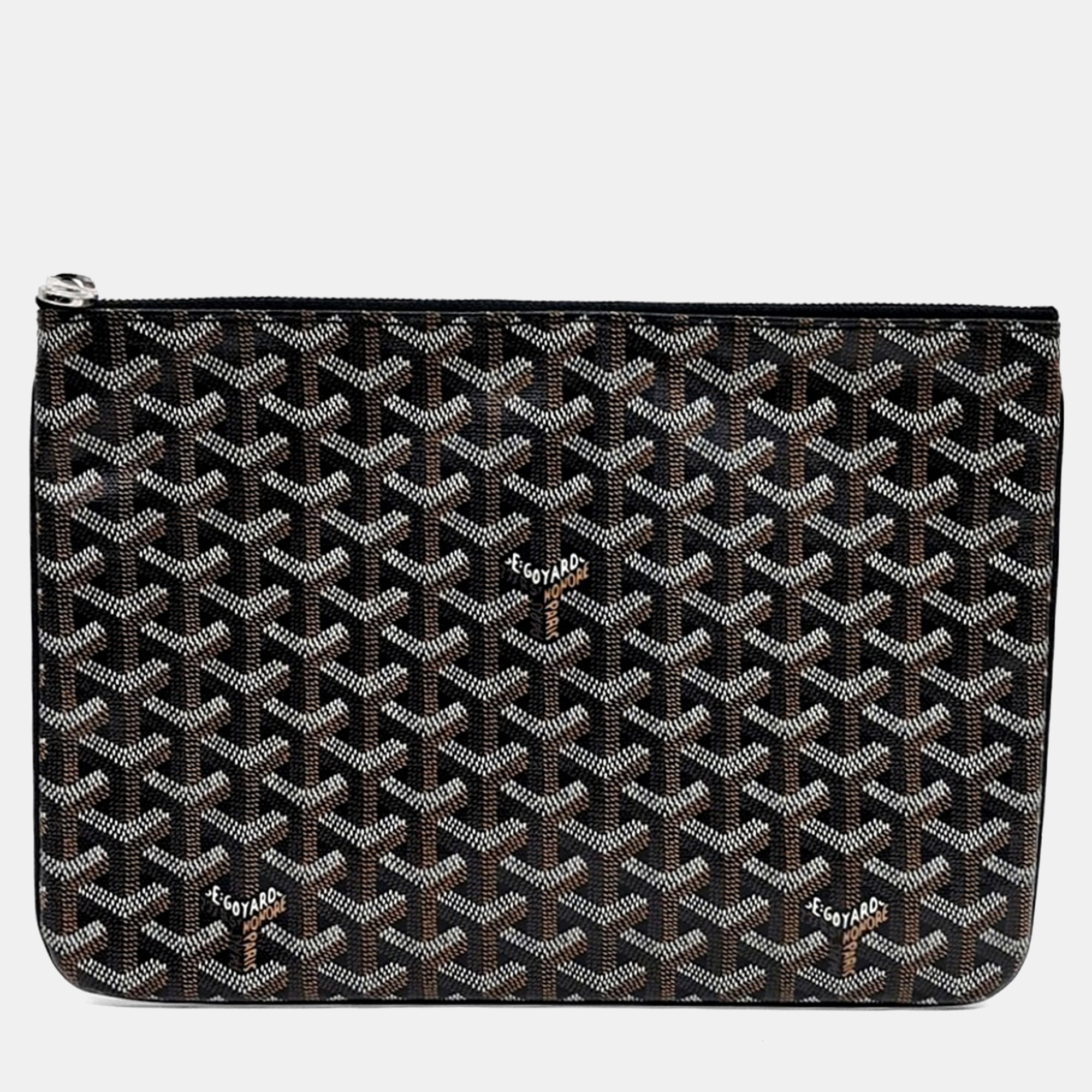 

Goyard Black/Brown Coated Canvas Sena MM Bag