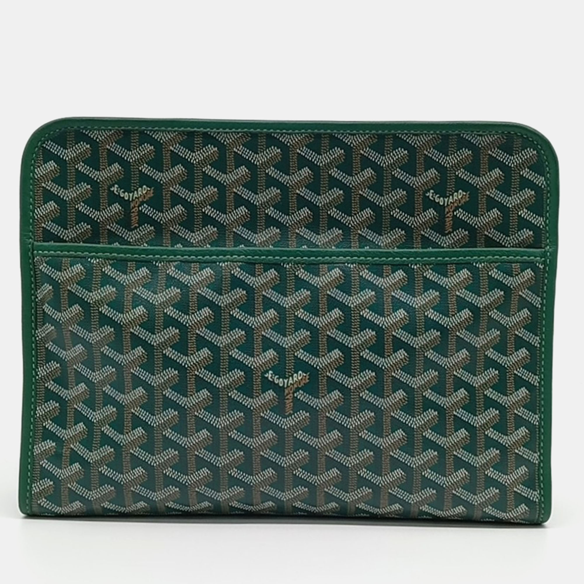 

Goyard Brown Green Coated Canvas and Leather Jubilee GM