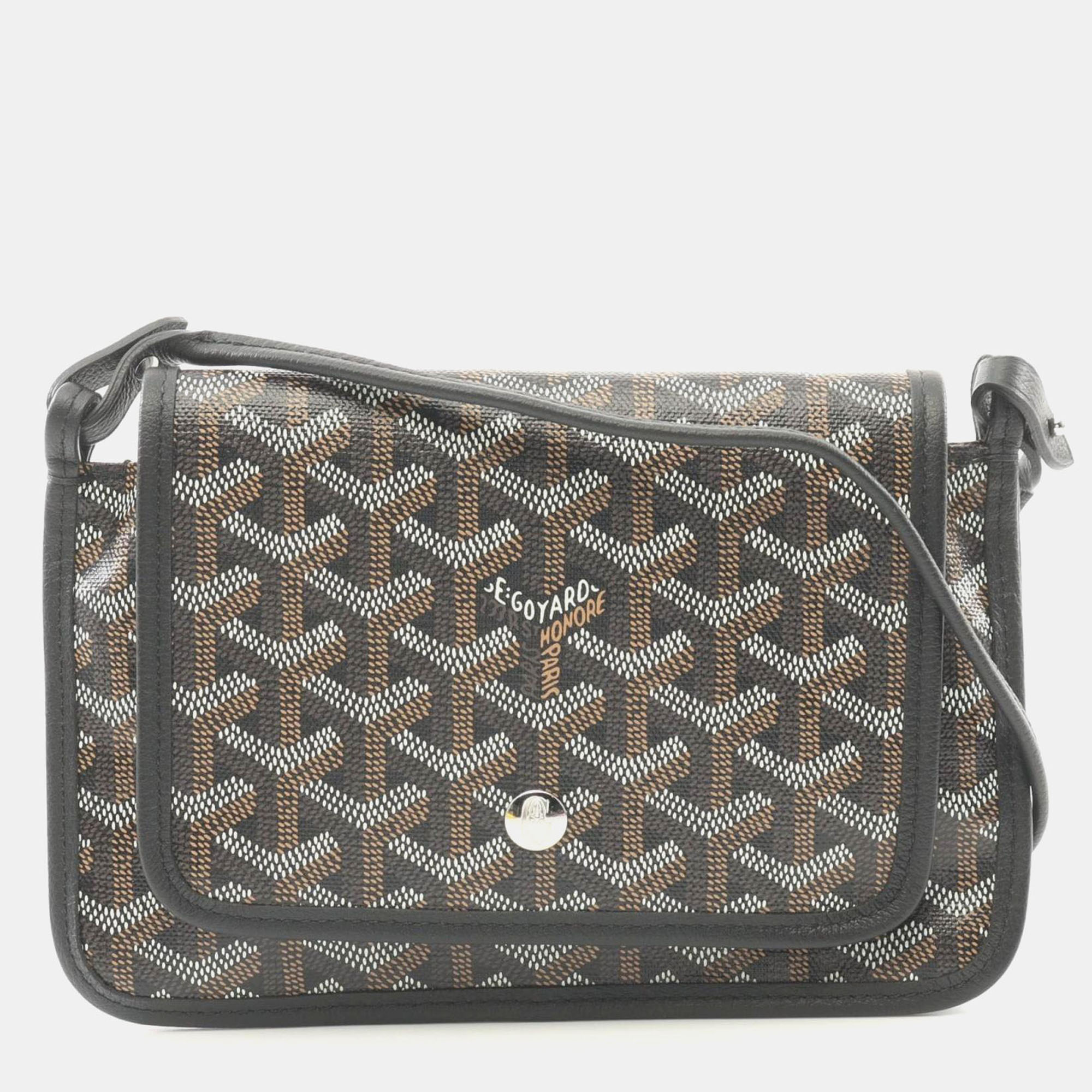 Pre-owned Goyard Plume Pouch Multicolor Coated Canvas Leather Shoulder Bag