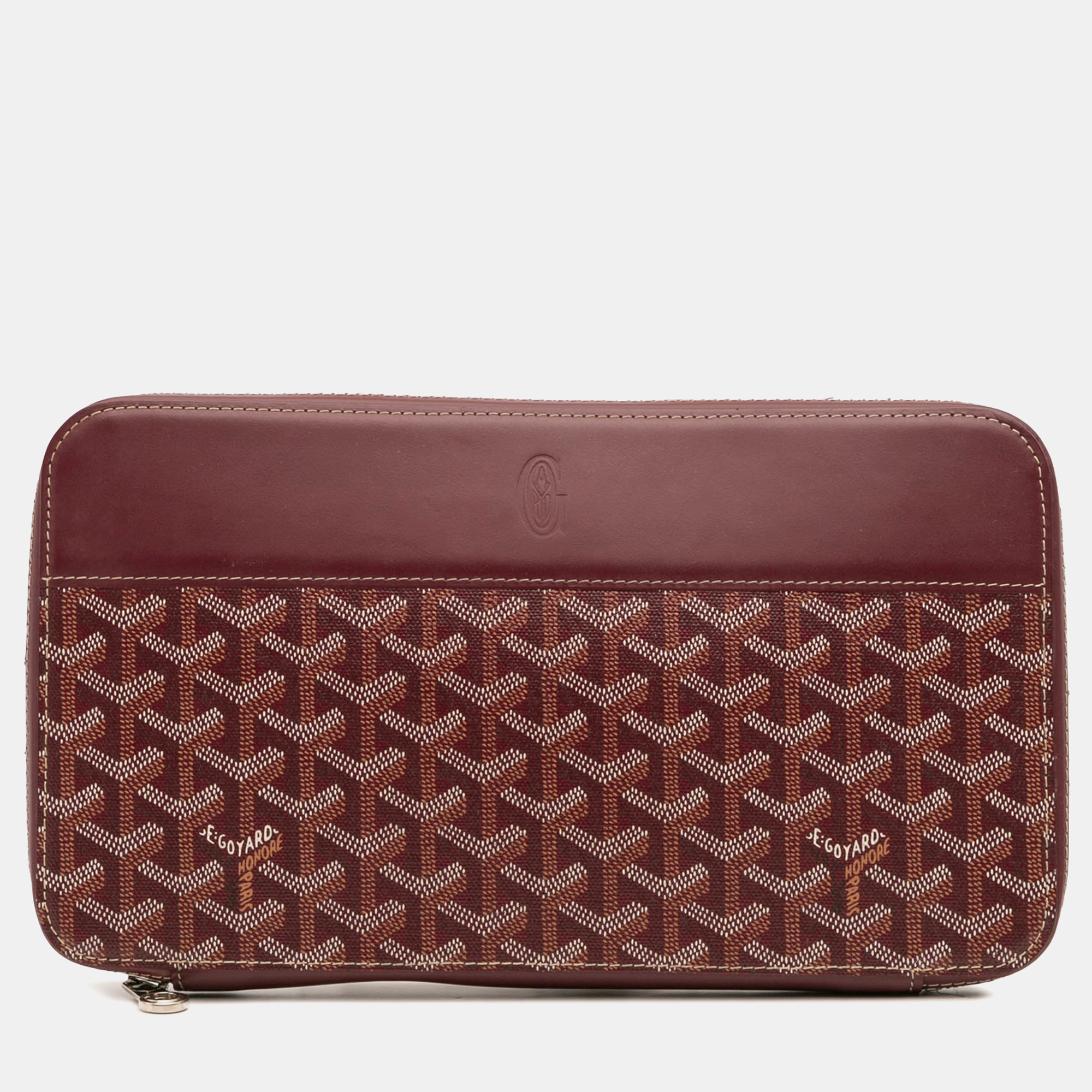 Pre-owned Goyard Ine Opera Travel Wallet In Red