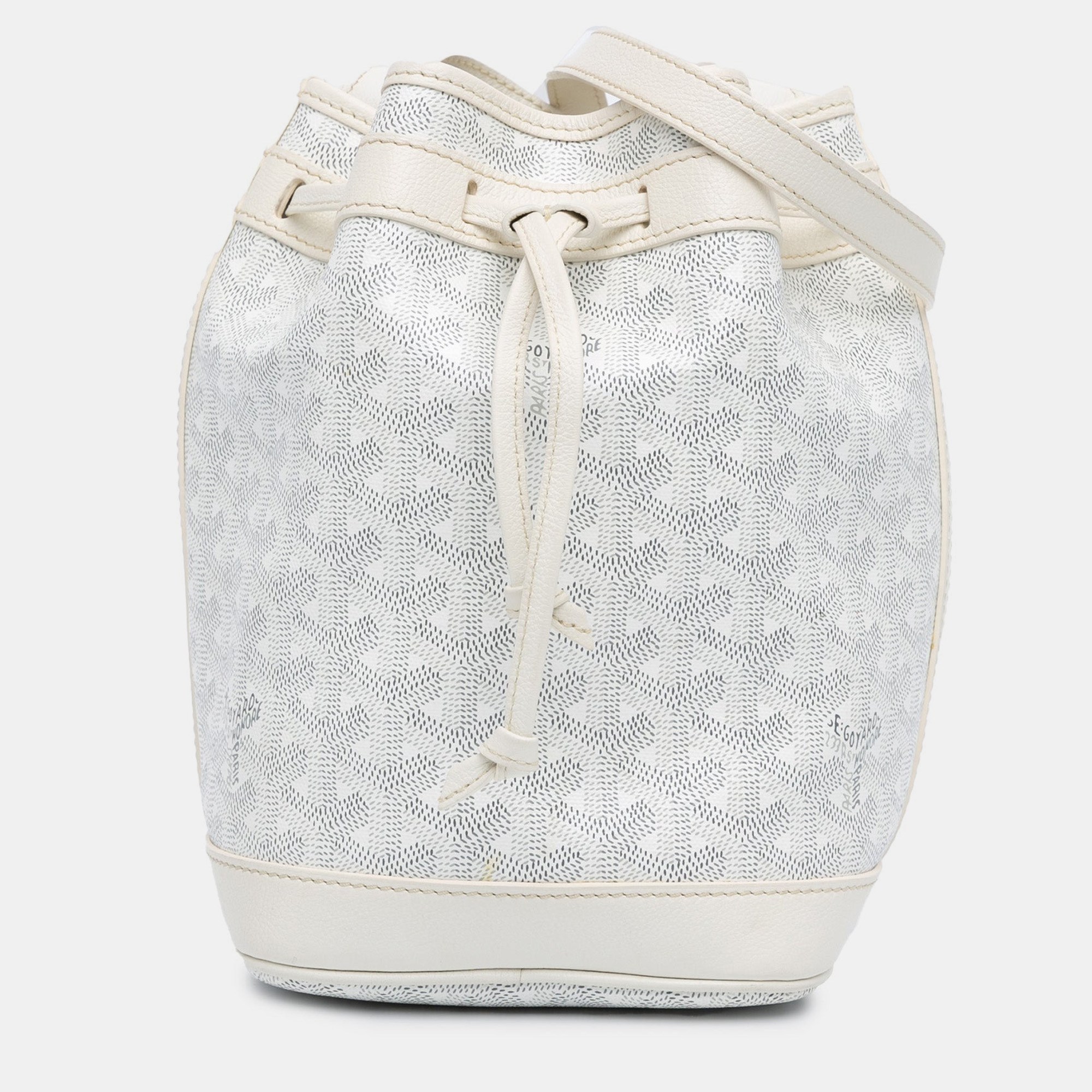 

Goyard Petit Flot White Goyardine Canvas Bucket Bag