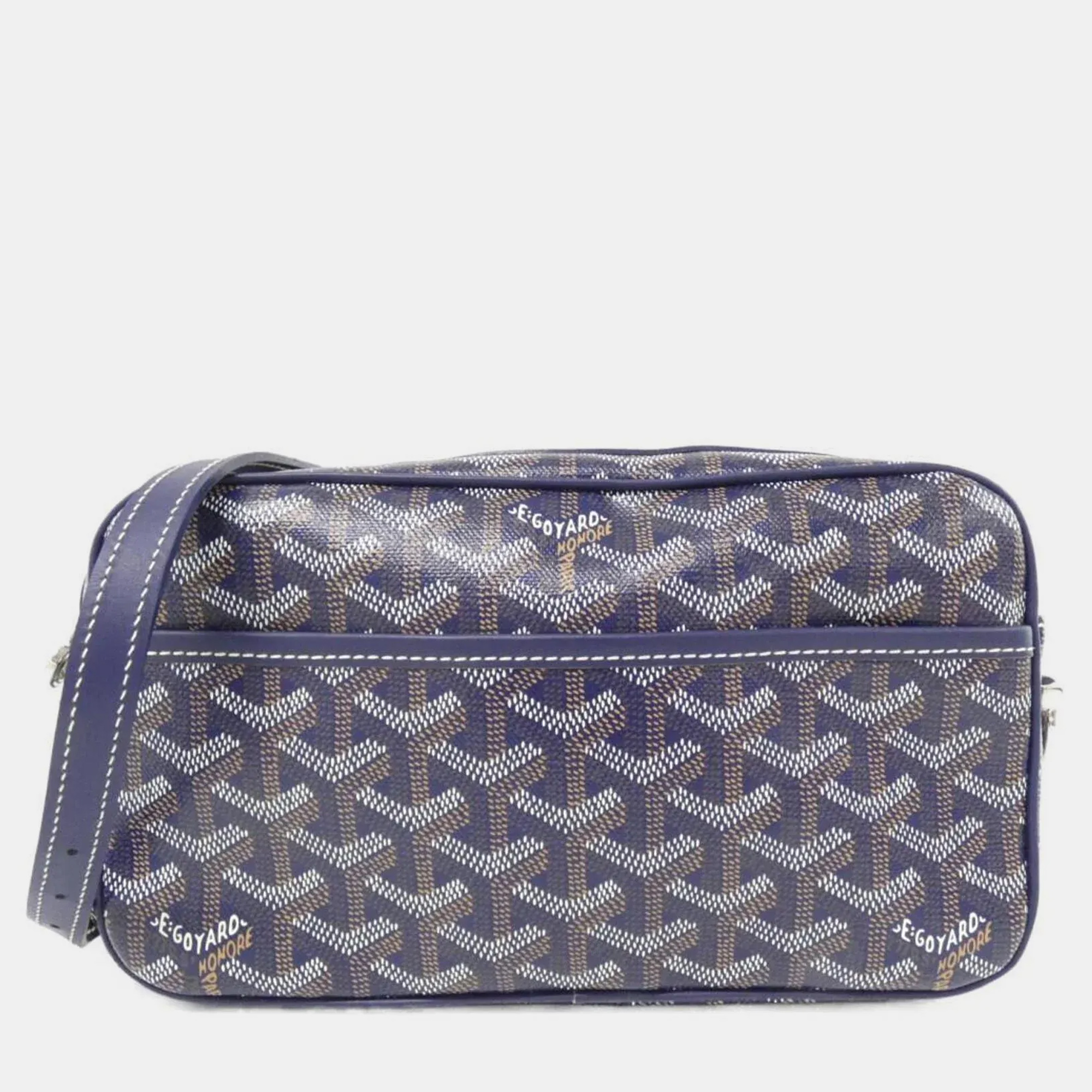 

Goyard Cap Vert Grey Goyardine Coated Canvas Shoulder Bag, Navy blue