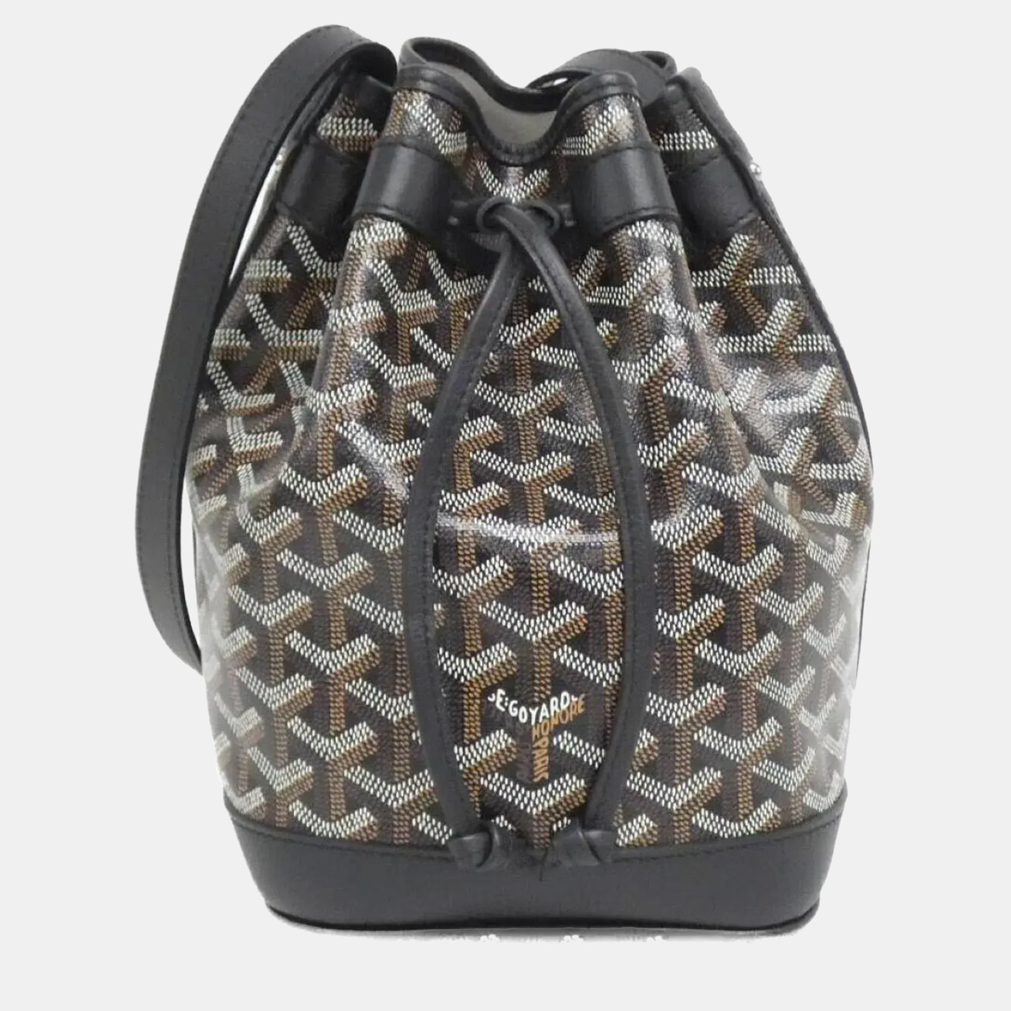 Pre-owned Goyard Petit Flo Shoulder Bag In Black