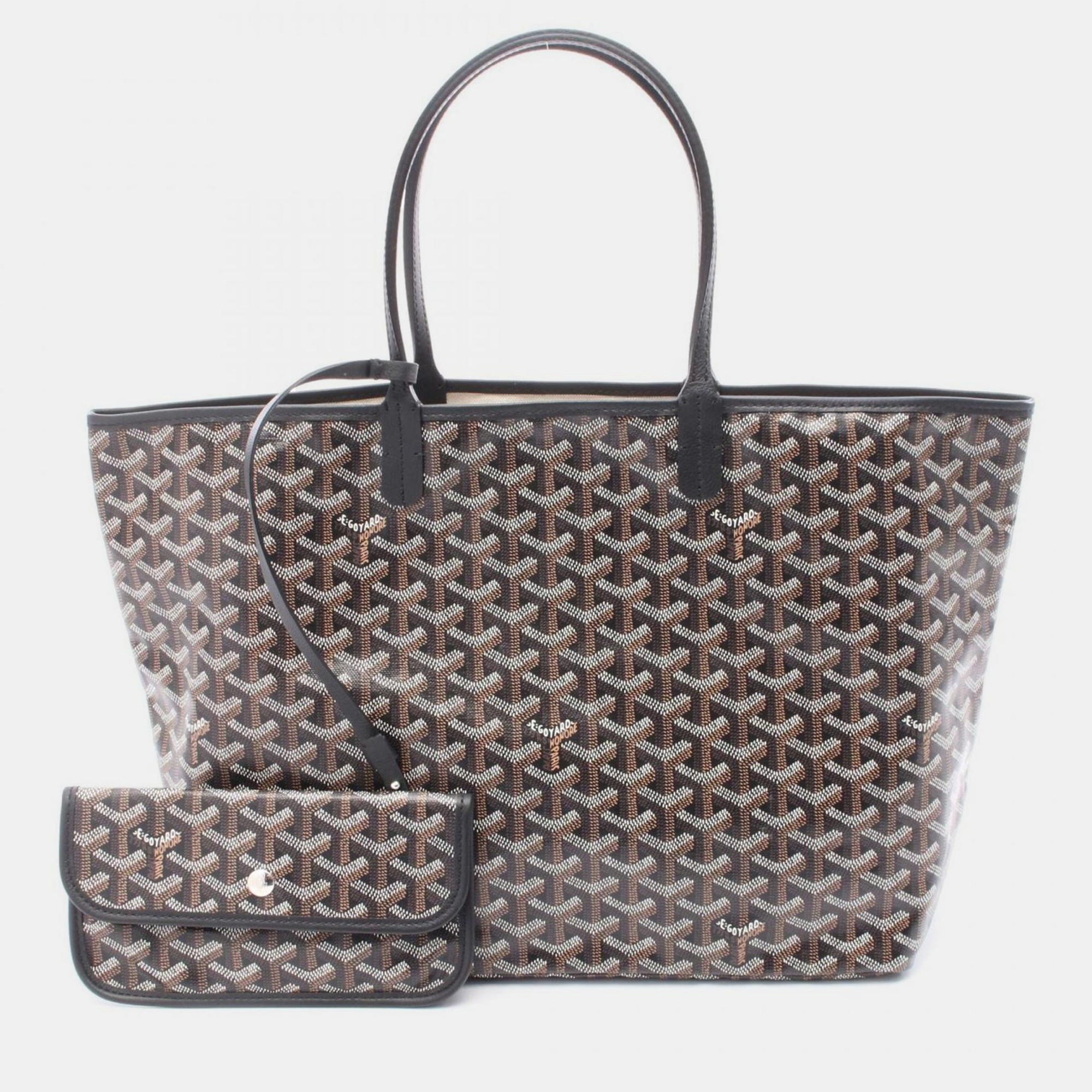 

Goyard Saint Louis PM Black Brown Coated Canvas Leather Tote Bag
