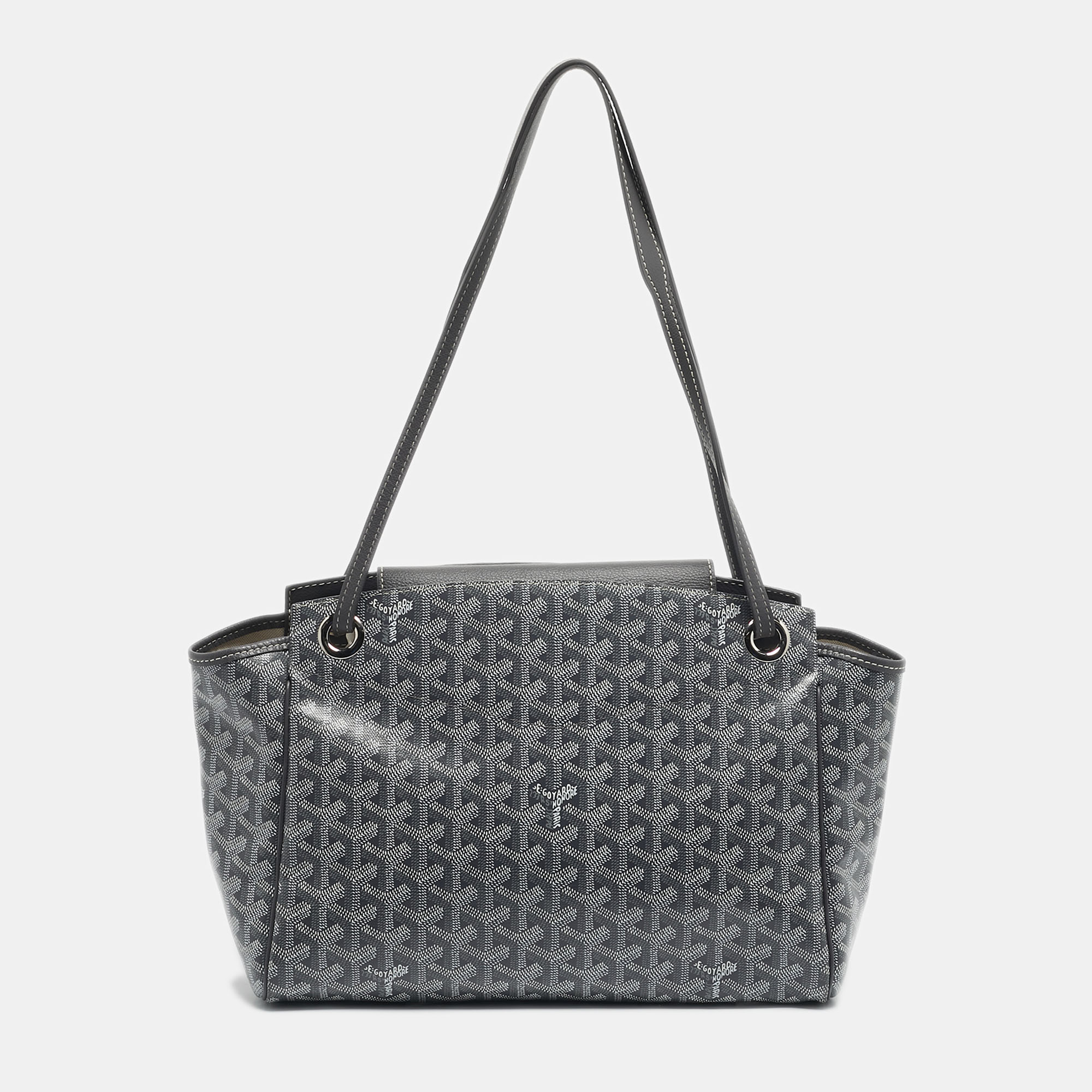

Goyard Grey Goyardine Coated Canvas and Leather Rouette PM Bag