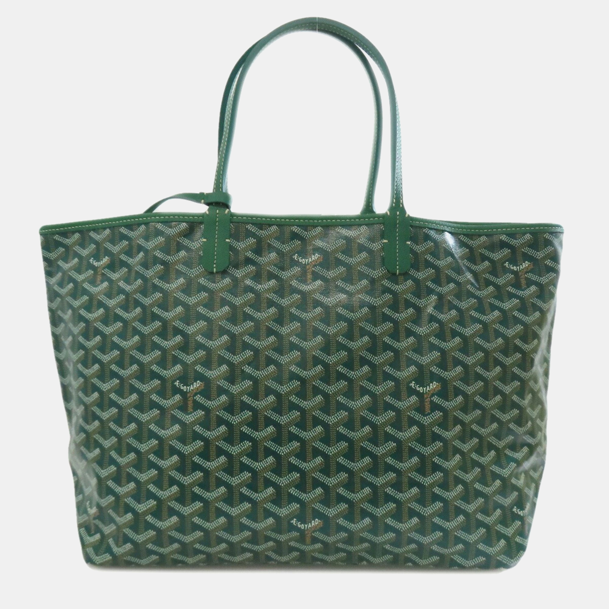 Pre-owned Goyard Saint Louis Pm Tote Bag In Coated Canvas In Green